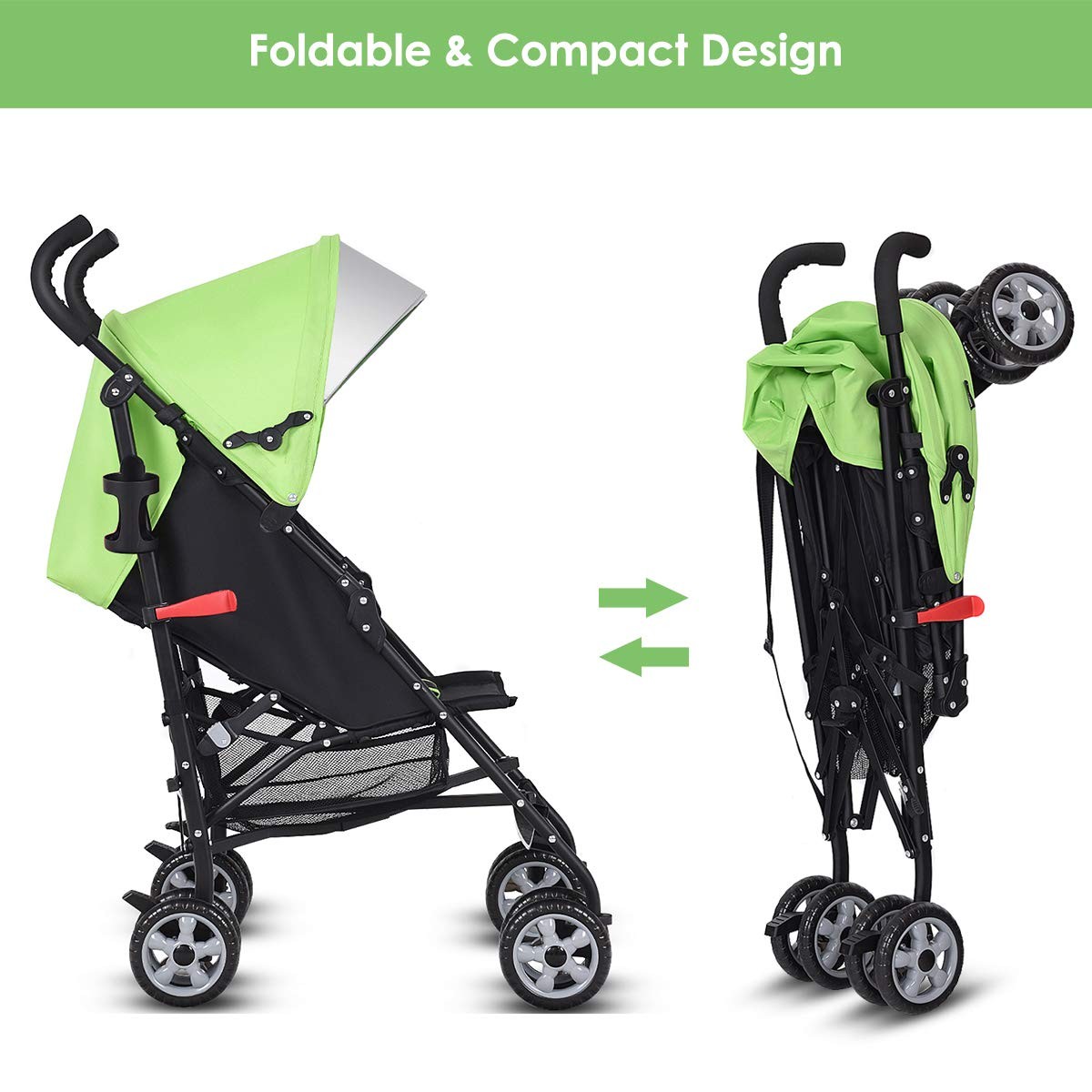 Lightweight & Compact Travel Stroller Infant to Toddler Adjustable Backrest