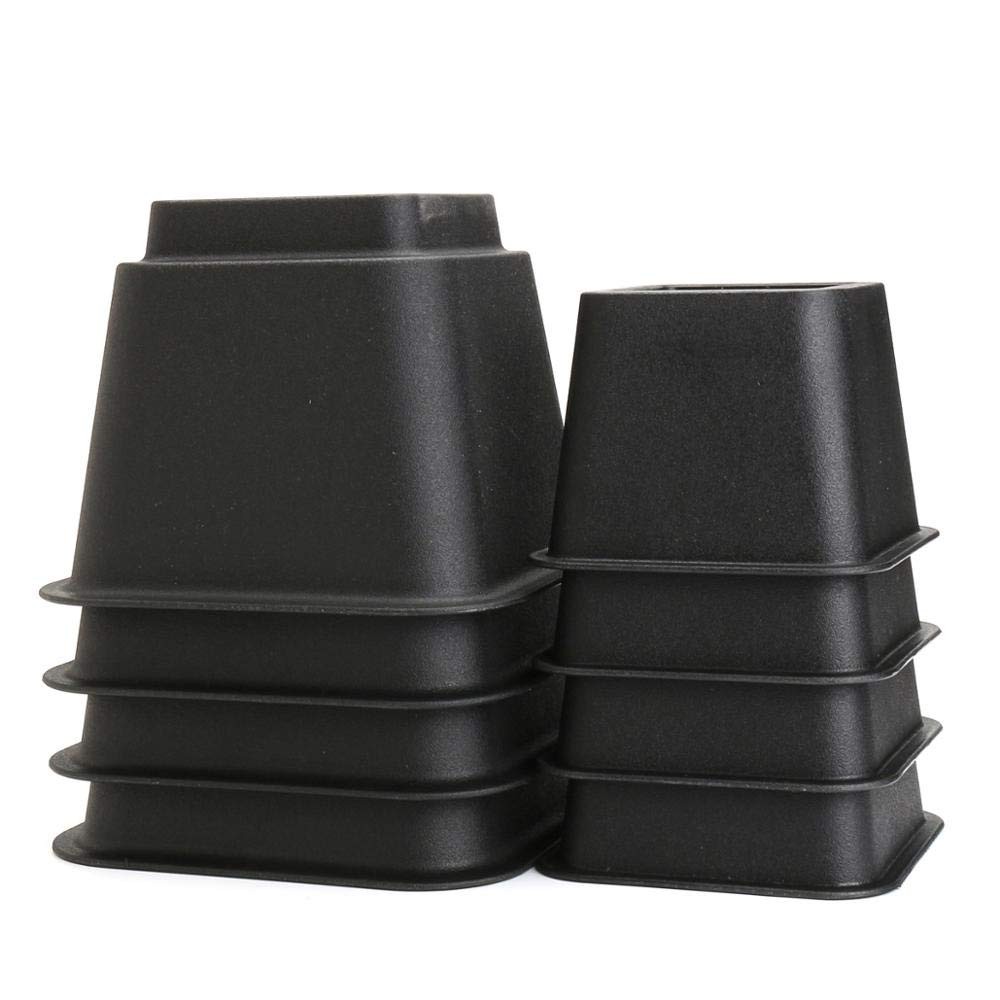 8 PCS Heavy Duty Plastic Bed Risers 3 5 8 Inch Adjustable Lifts For Furniture