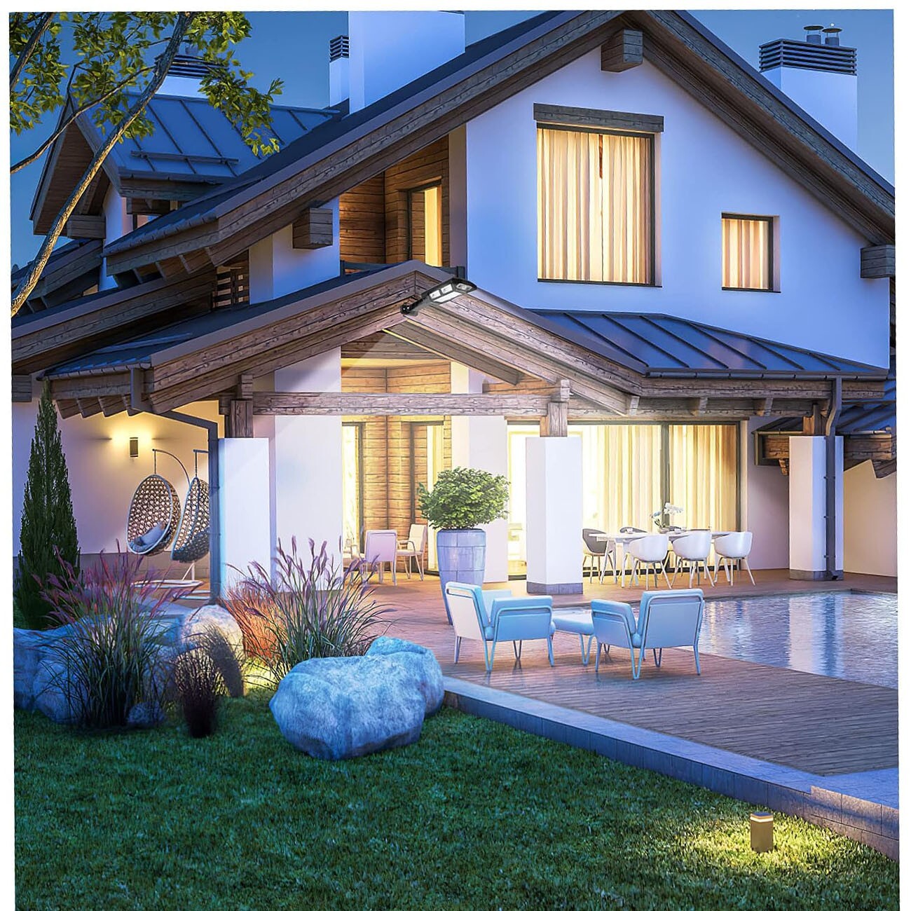2PCS 99000000LM LED Solar Wall Light Commercial Dusk To Dawn Outdoor Street Lamp