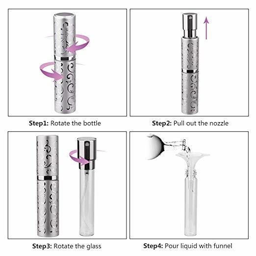10ml Mini Portable Refillable Perfume Atomizer Travel Empty Spray Bottle Funnel