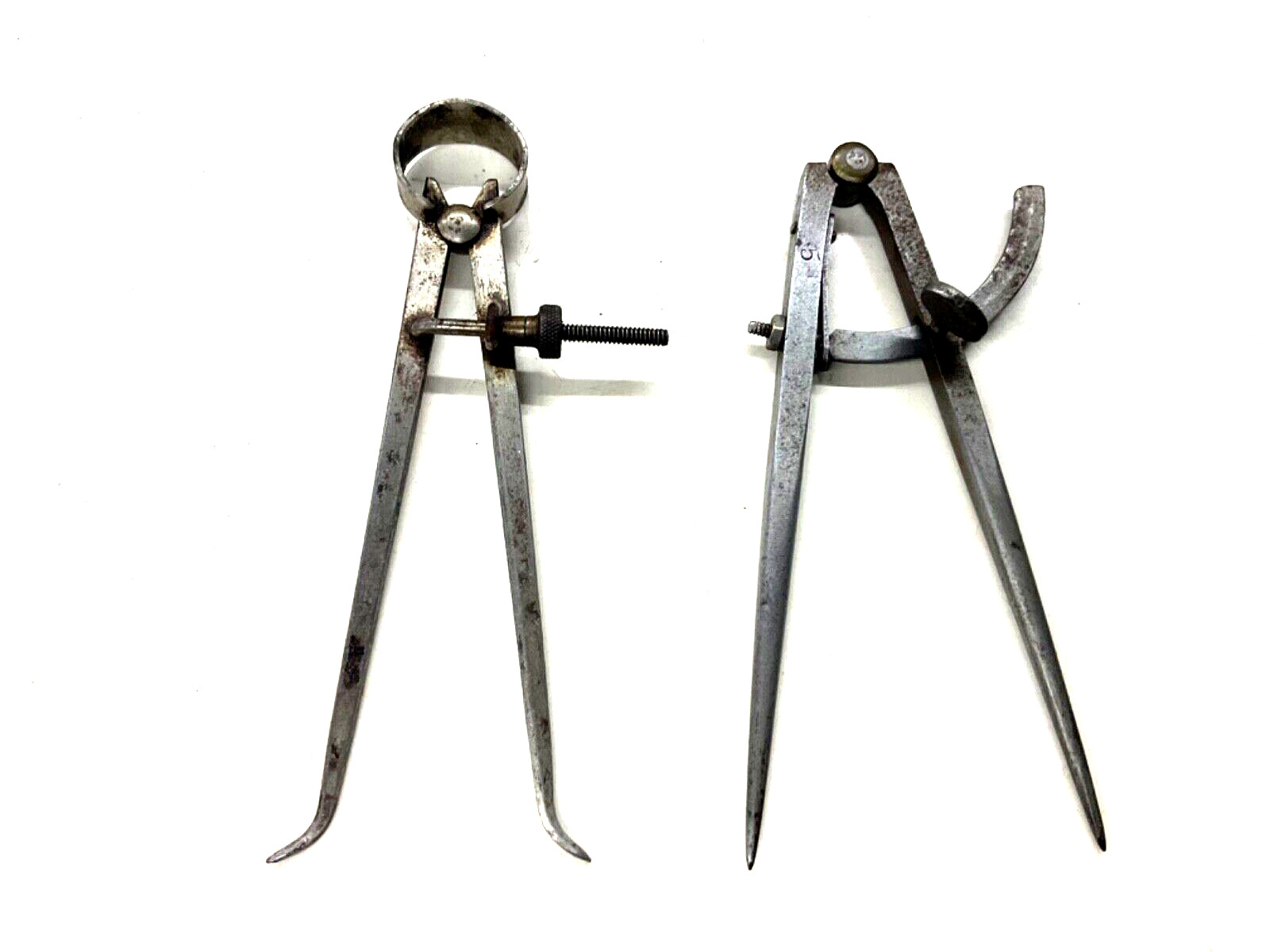 PECK STOW & WILCOX TOOLS 5” DIVIDERS & UNMARKED 4” SPRING JOINT INSIDE CALIPER