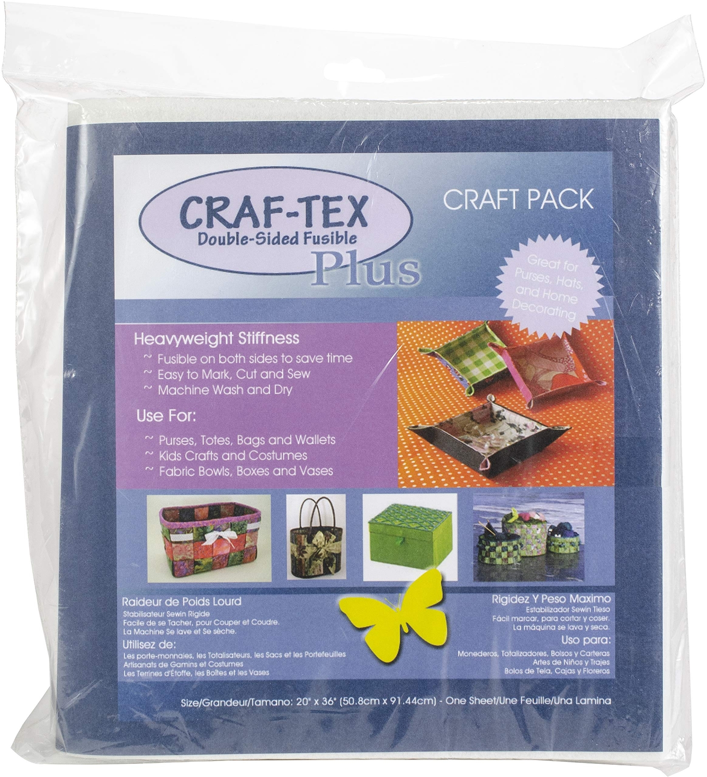 Craf-Tex Plus Double-Sided Fusible Foam Craft Pack-20"X36" Multicolor