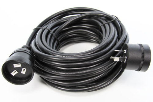 15 Metre Power Extension Lead Cord Cable Piggy Back Black 15M Piggyback 1.5mm