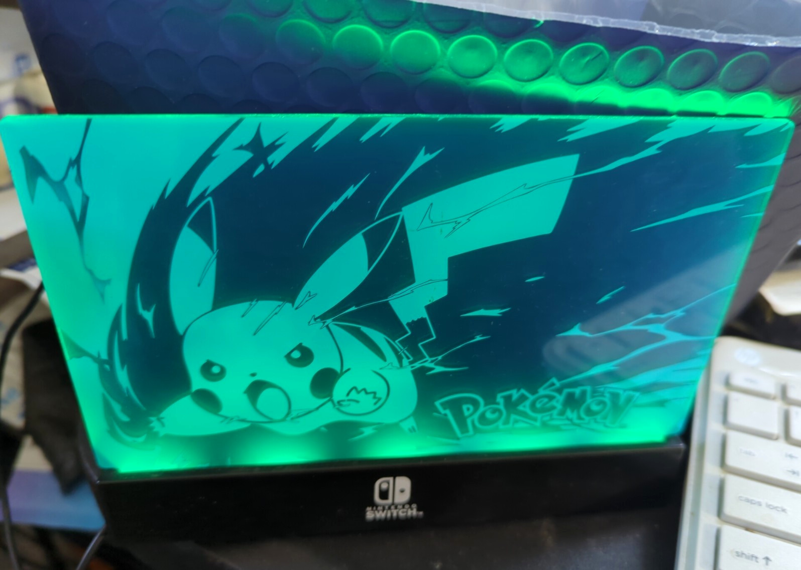 Pokemon PDP Light UP Dock Shield Nintendo Switch Stand LED Color Changing WORKS