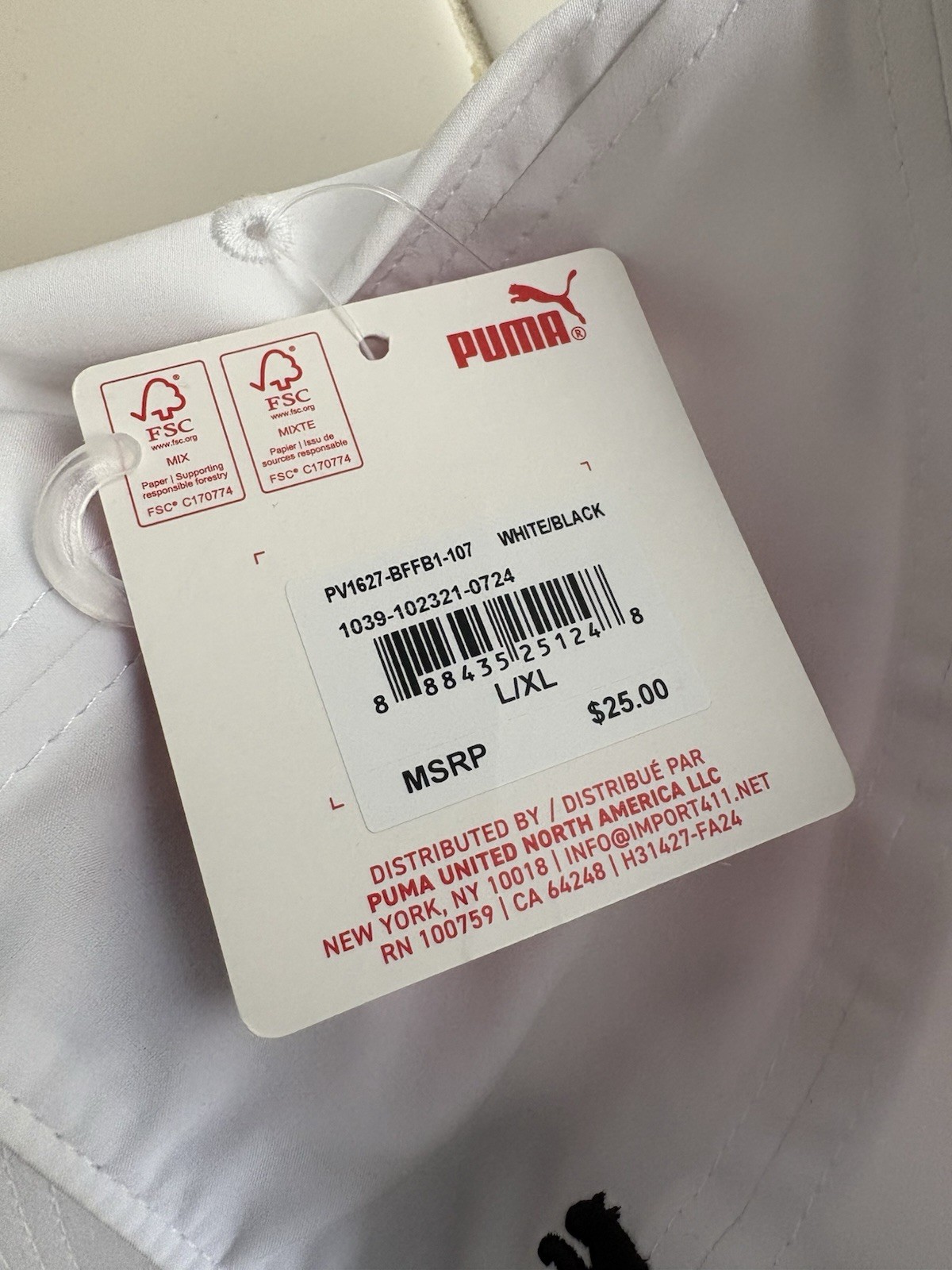 New Puma Force 3.0 White Stretch Hat L/XL