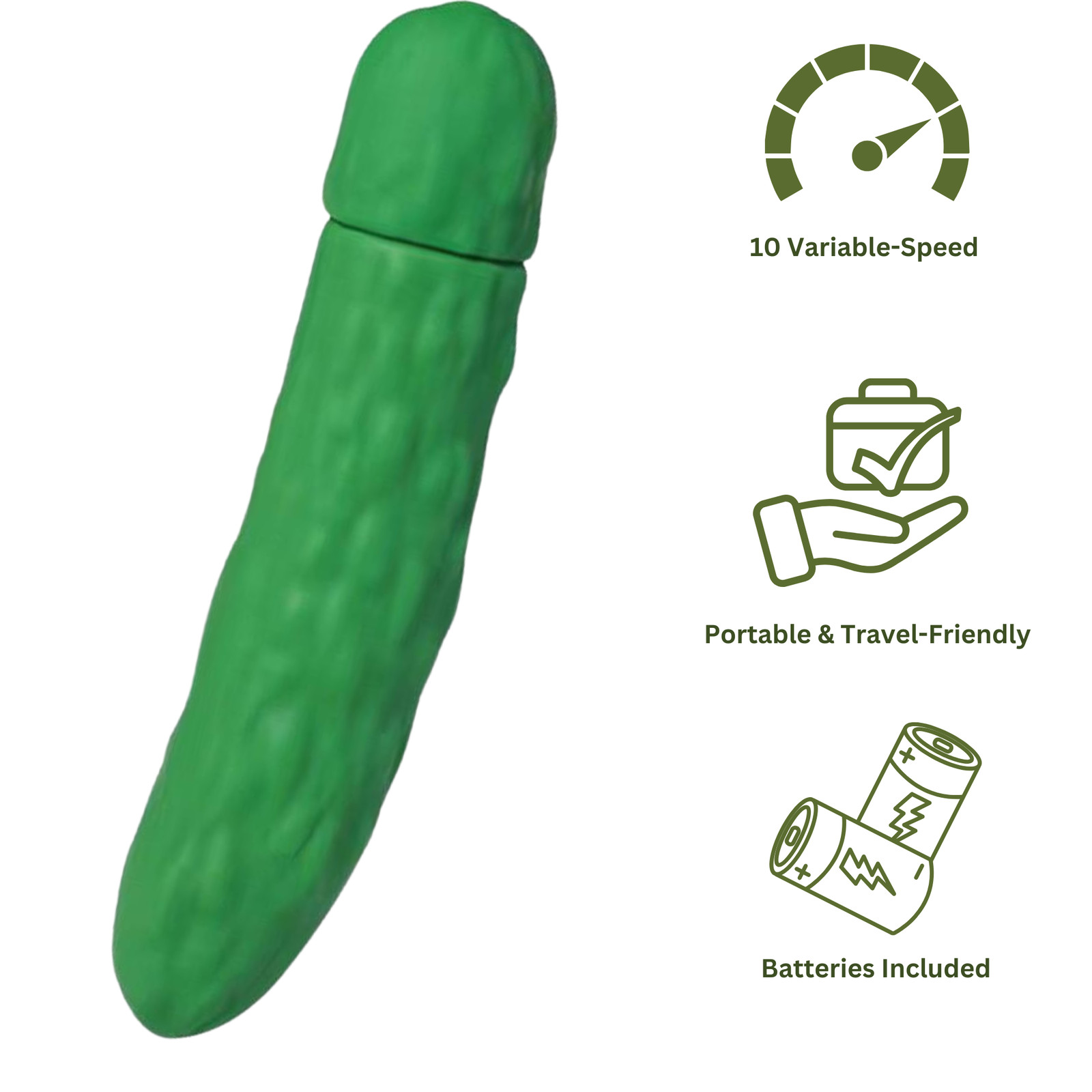 Discreet Pickle-Shaped Vibrator Multi-speed Vibrating Teaser Orgasm Stimulator