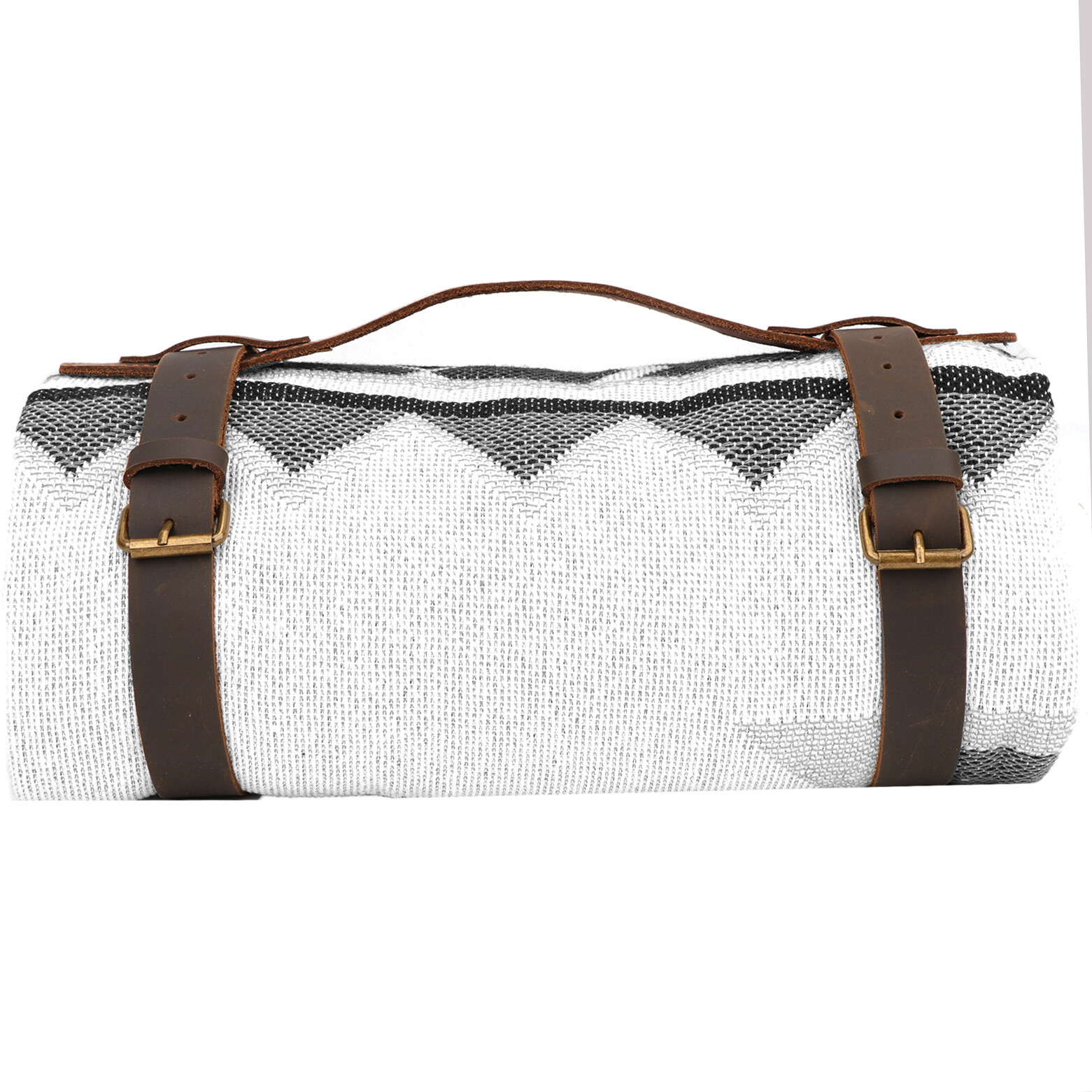 Tourbon Leather Picnic Blanket Carry Handle Camp/Trip Motorcycle Bedroll Strap🔥