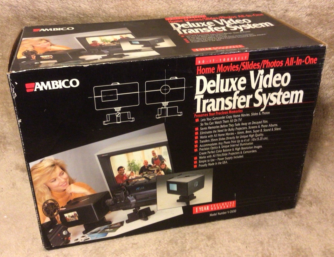 AMBICO V-O650 Deluxe Video Transfer System Home Movies/Slides/Photos All-In-One