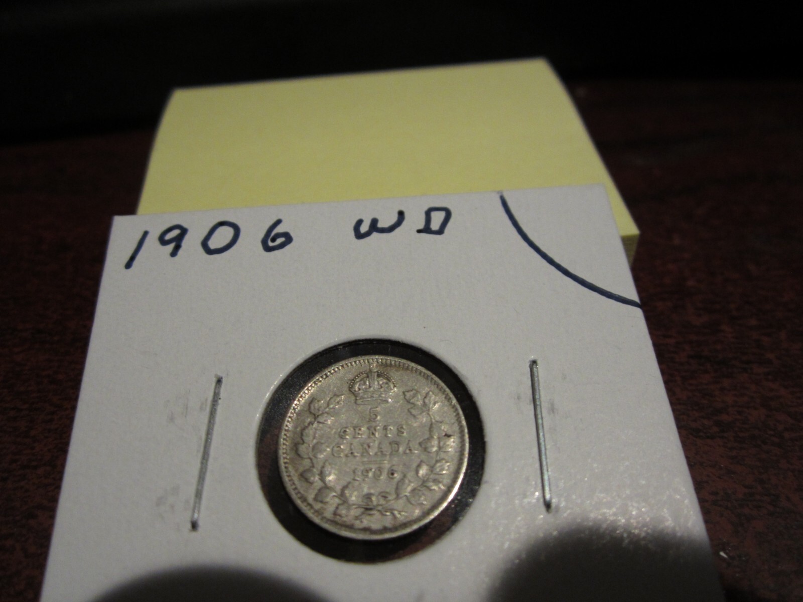1906 - WD - Canada - Silver Five cent - Circulated nickel - Nice Coin -