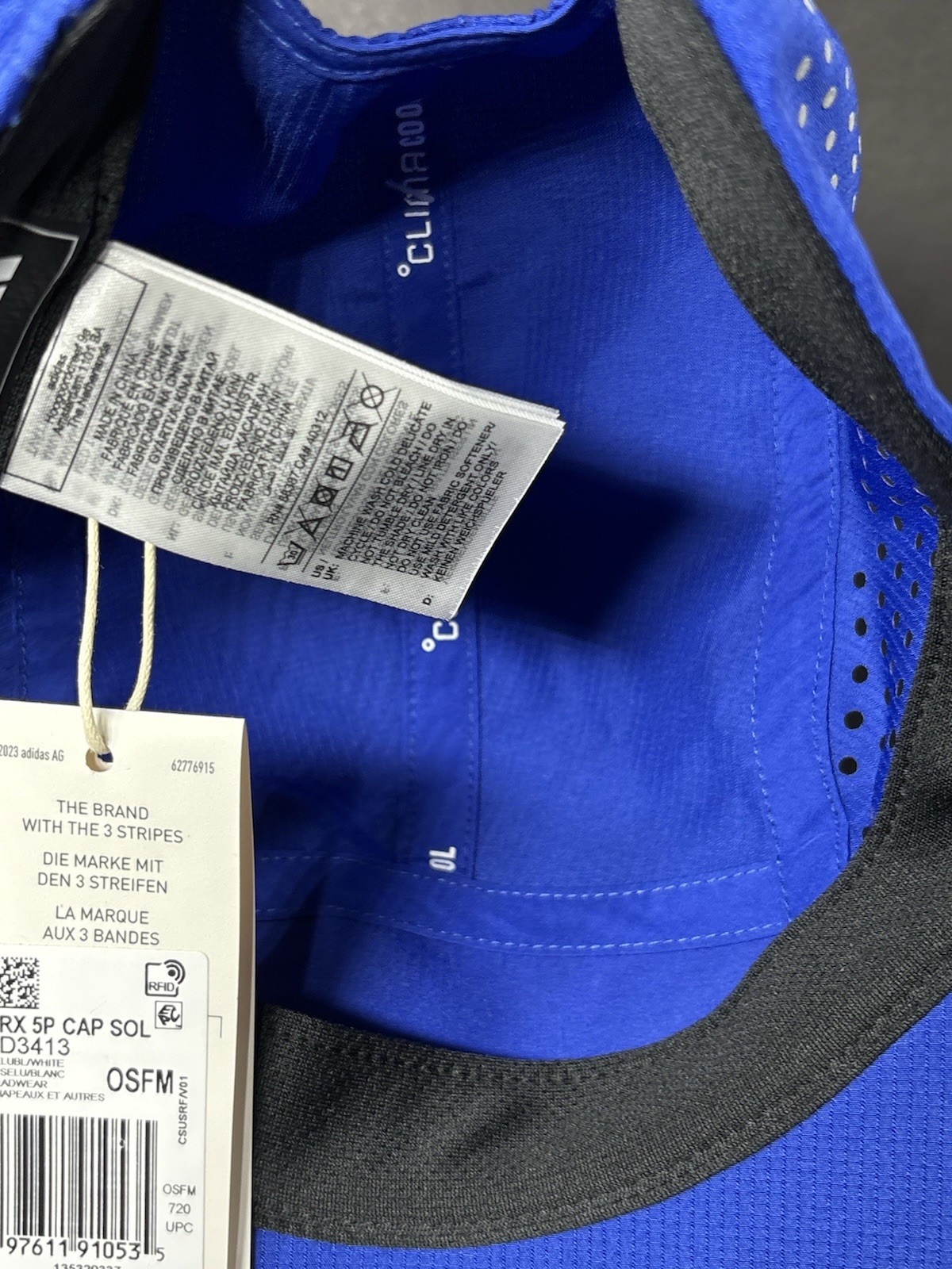 Adidas Terrex Climacool 5 Panel Strapback Hat Cap Sol Solid Blue OSFA NWT JD3413