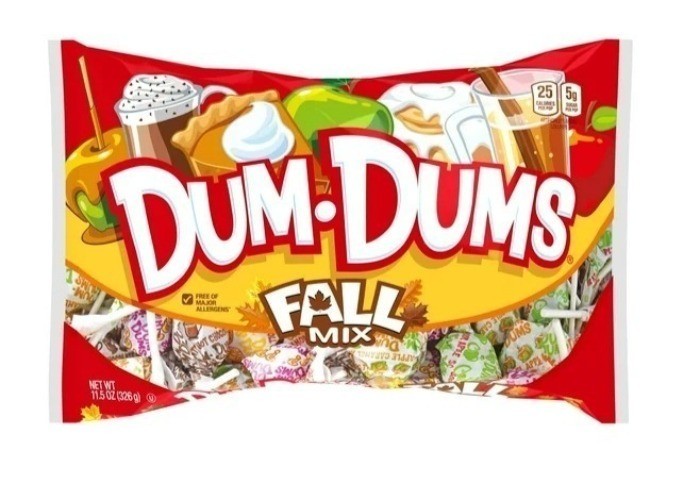Dum-Dums Fall Mix Lollipops 10.2 oz/44 Pops 6 Flavors Caramel Apple Pumpkin Pie