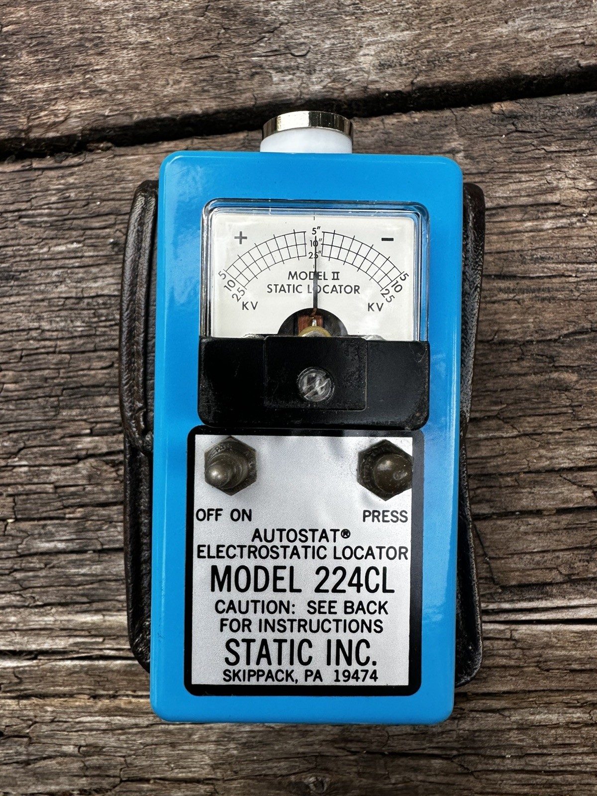 STATIC INC 25,000 VOLT ELECTROSTATIC STATIC VOLTAGE VOLT METER 224CL 5KV 25 KV
