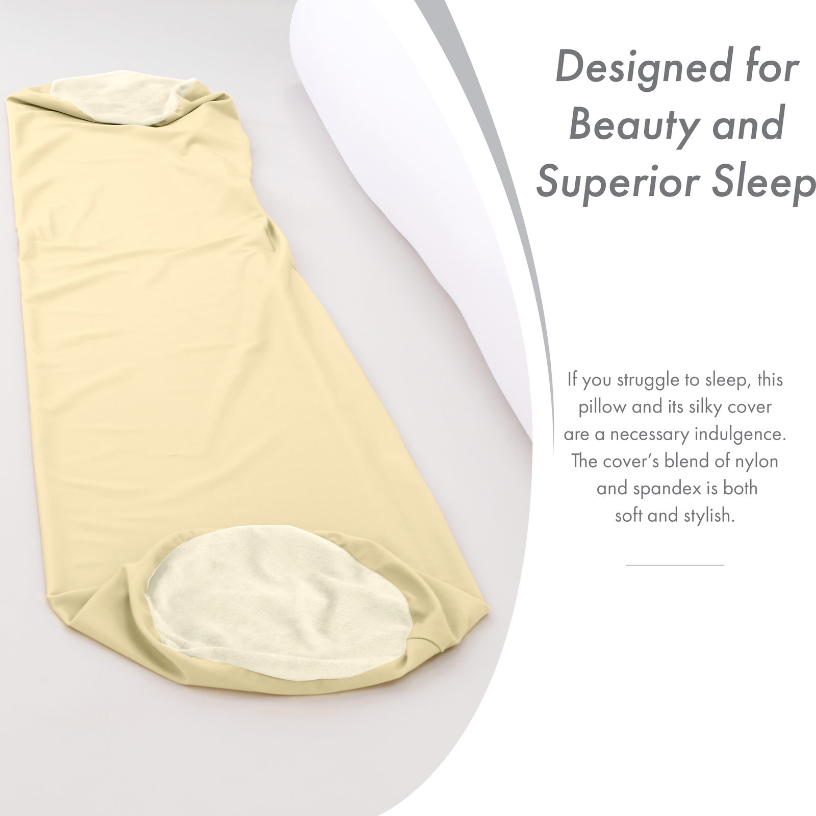 Off White Cream, COVER Only Microbead Body Pillow