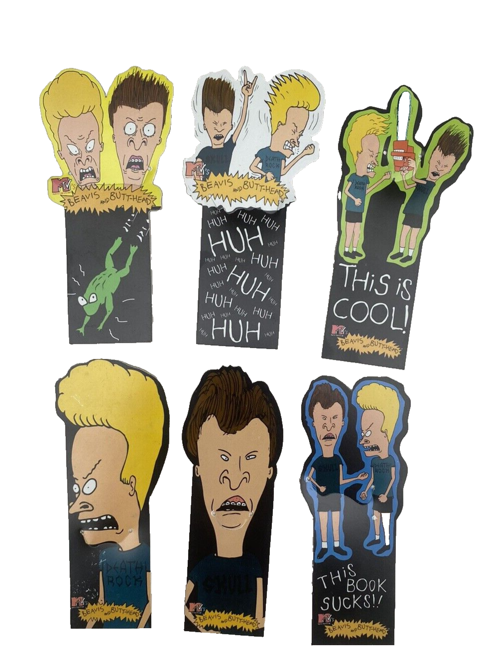 Beavis & Butthead 6 Book Marks Complete Set Vintage 1994