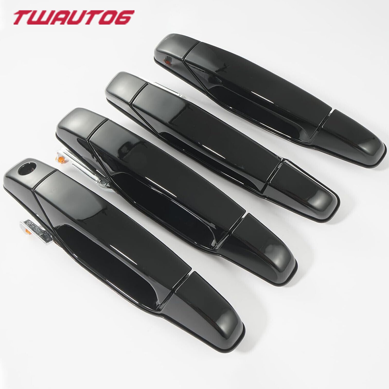Set of 4 Gloss Black Exterior Door Handles For 07-14 Cadillac Escalade ESV 6.2L