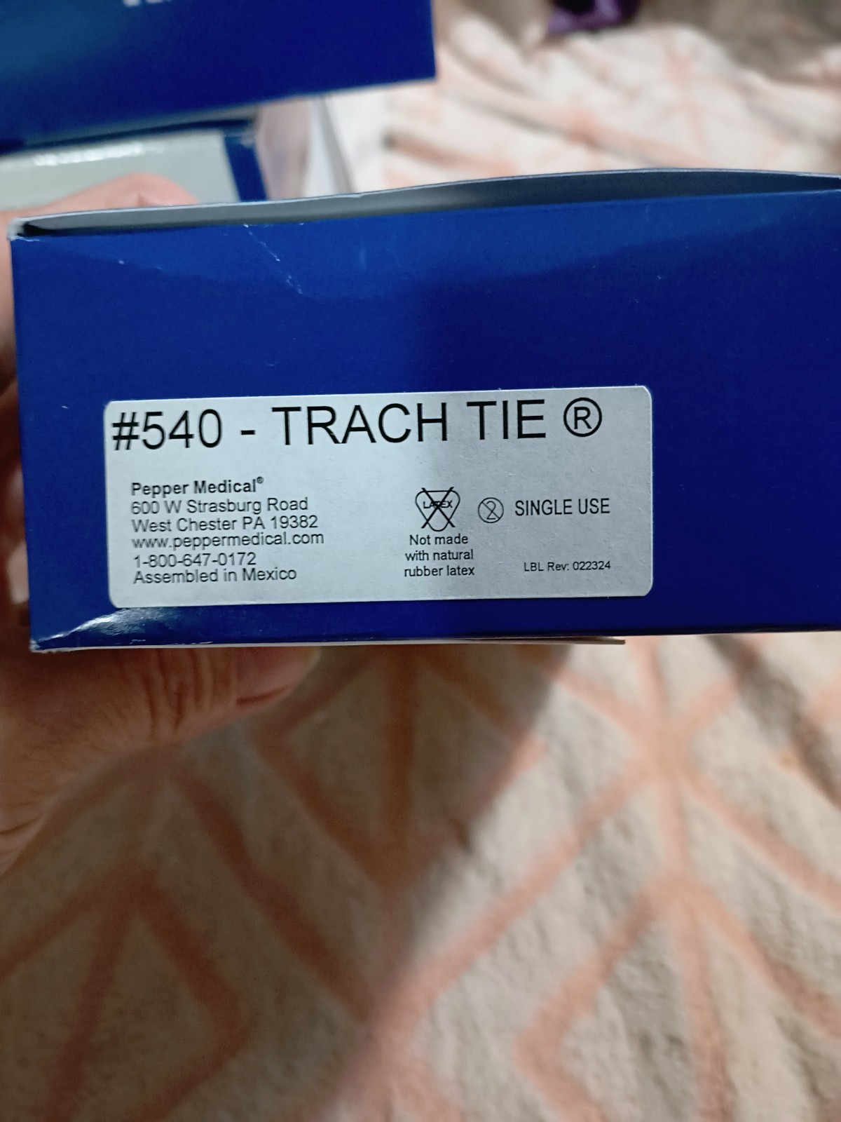 Pepper Medical Large #540 Trach Tie Tracheostomy Tube Holder