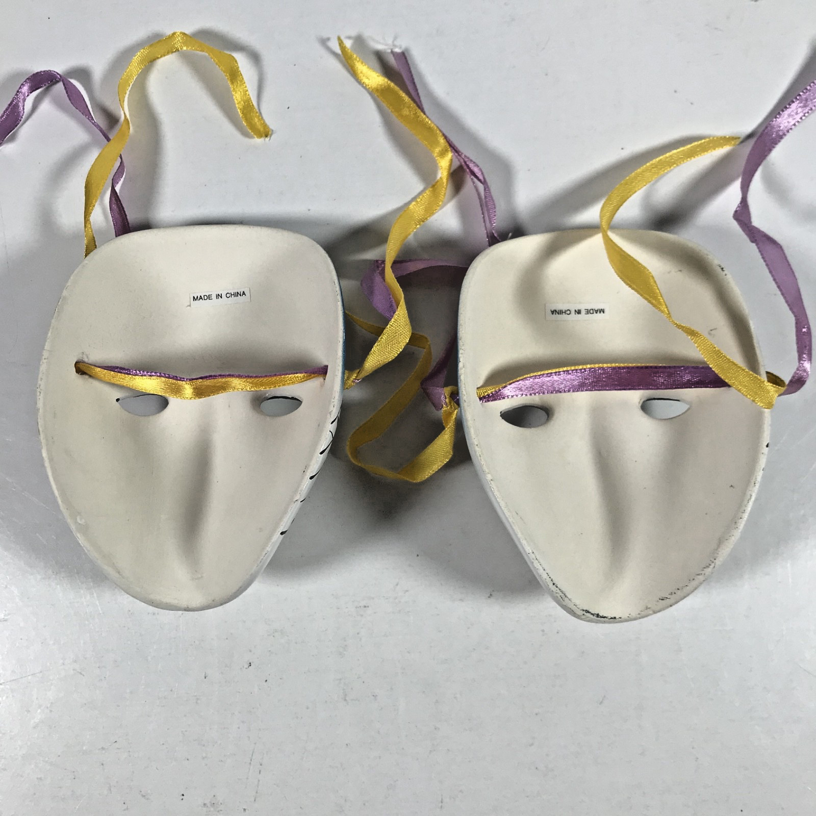 Masquerade Ceramic Miniature Masks x 2 Set
