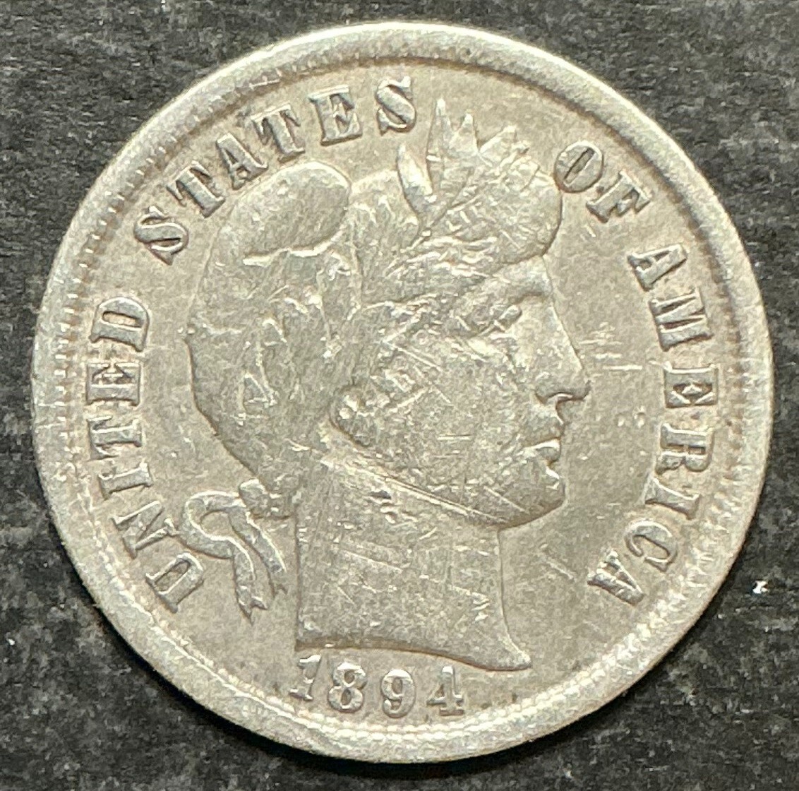 1894-P Barber Liberty Dime key date nice old silver tough collection date f331