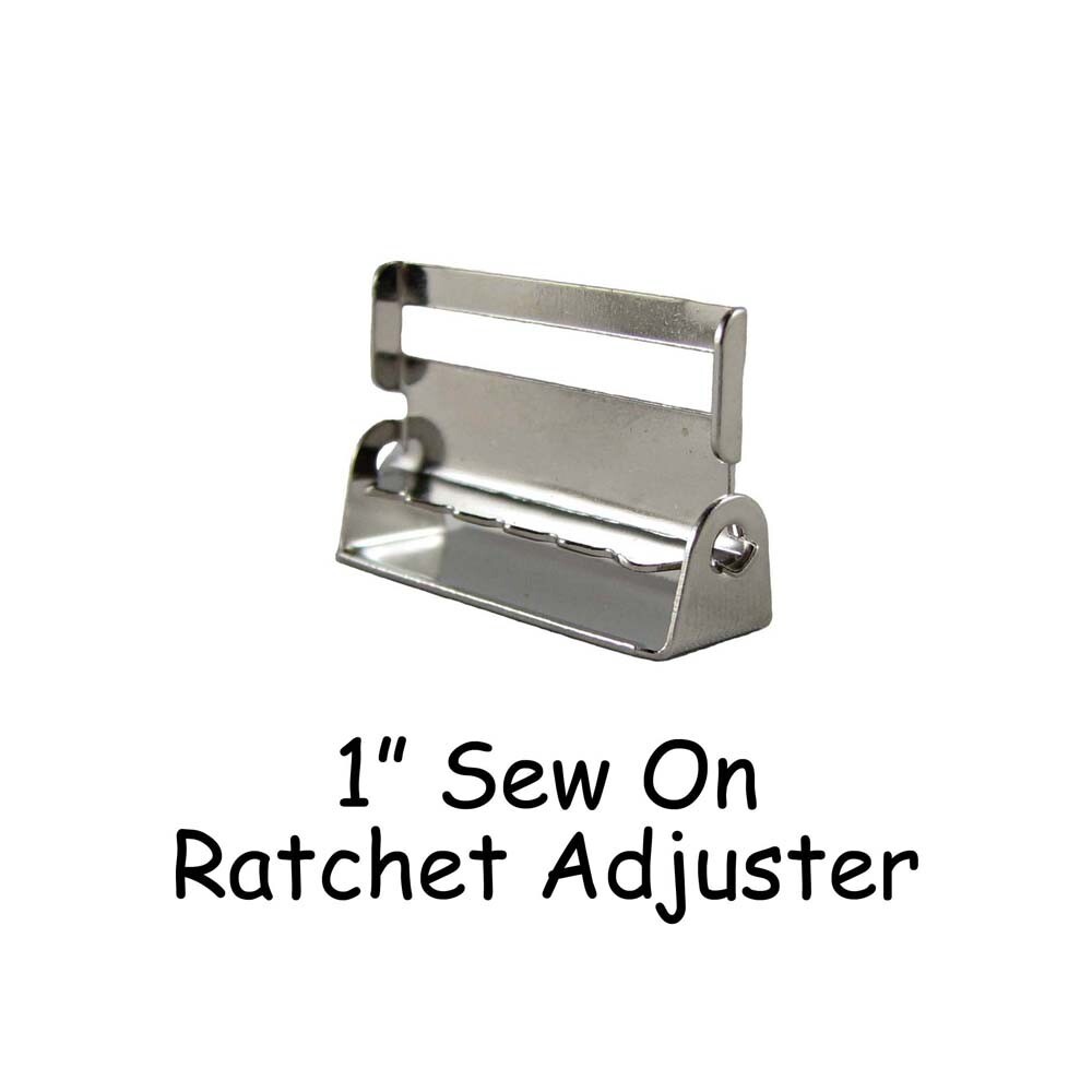 25 - 1" Suspender Slide Adjusters / Ratchet Slides w/ Teeth - Nickel Plated