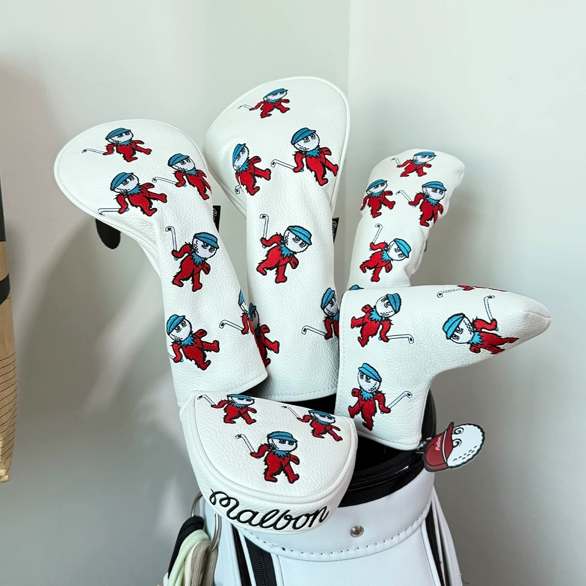 New Stely Little Snowman Golf Driver Wood Hybrid Putter Iron Club Cover Magnetic