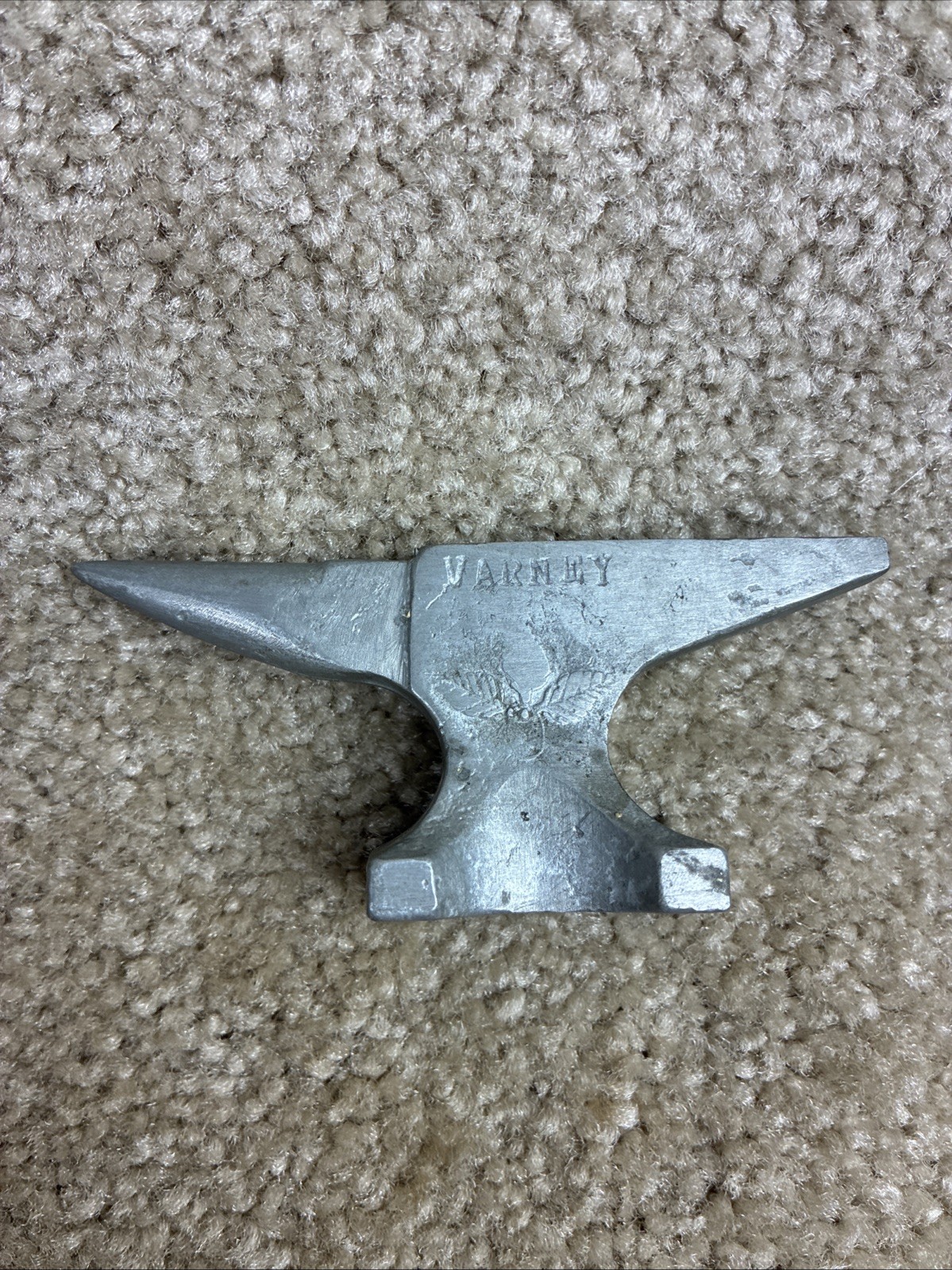 Vintage Varney Miniature Aluminum Anvil 1952 Stamp