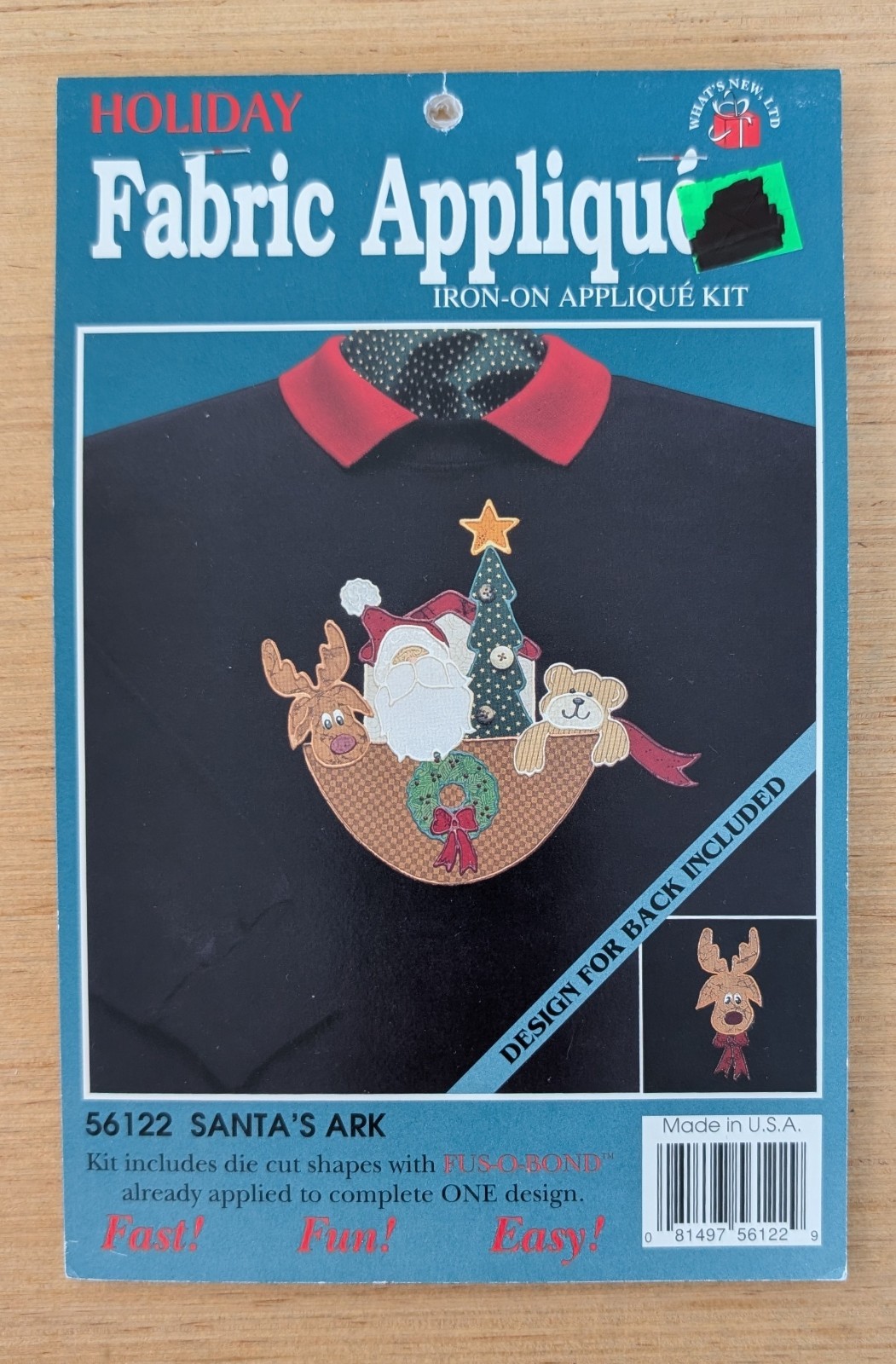 Santa's Art 56122 Holiday Fabric Iron-on Applique Kit by What's New LTD NEW