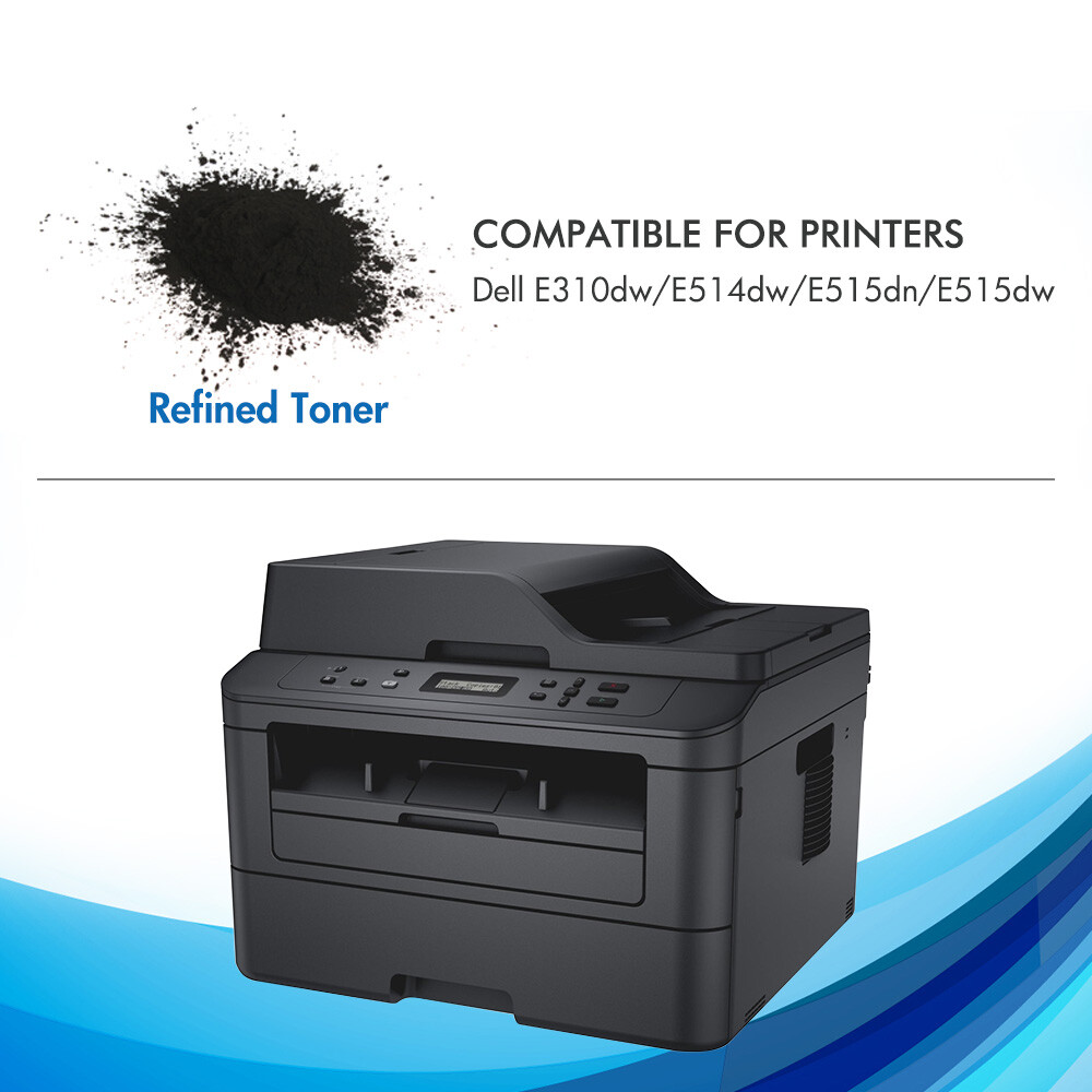 2Pack E515 Toner Cartridge For Dell E310dw E514dw Multifunction Printer