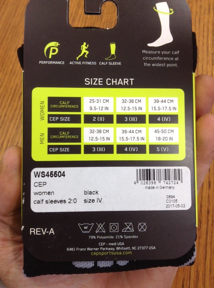 Cep Womens Compression Run Sleeves Size 4 (5693)
