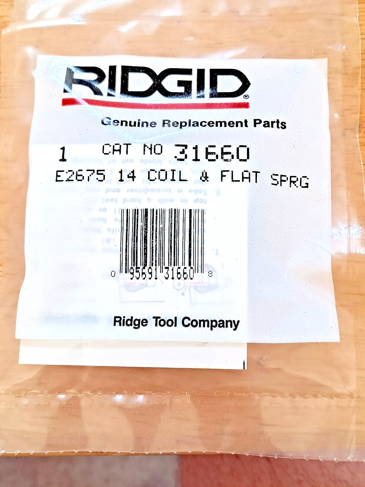 RIDGID 31660 Pipe Wrench Replacement Coil & Flat Spring For 14" Wrench FREE SHIP