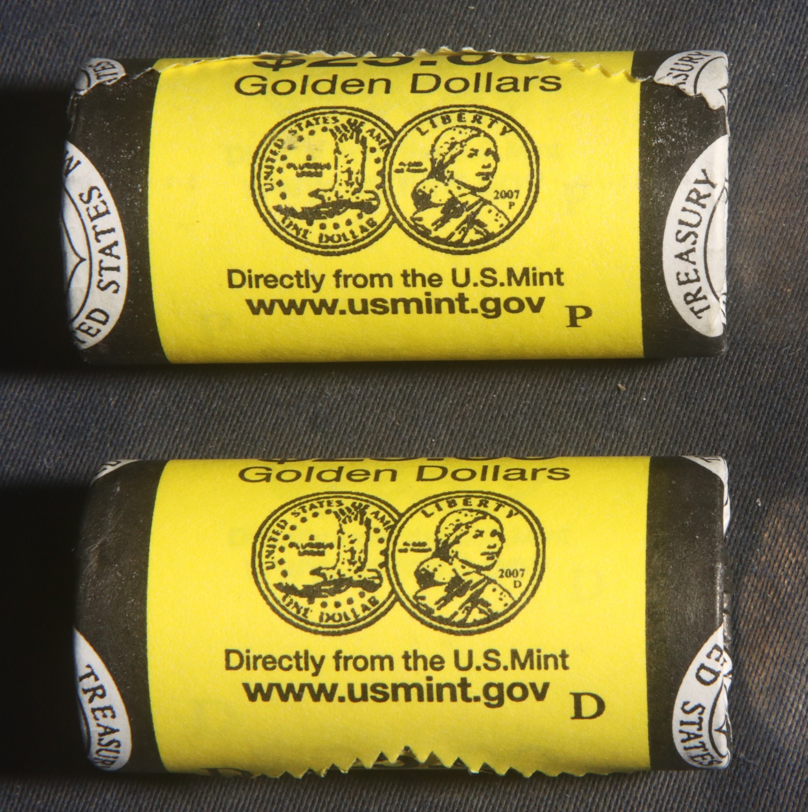 2007-P/D Native American Sacagawea $1 Coin Mint Roll Lot E92