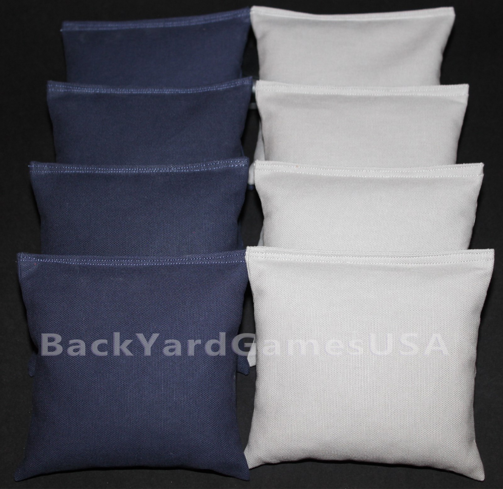 ALL WEATHER CORNHOLE BEAN BAGS Navy & Gray Resin Filled WATERPROOF