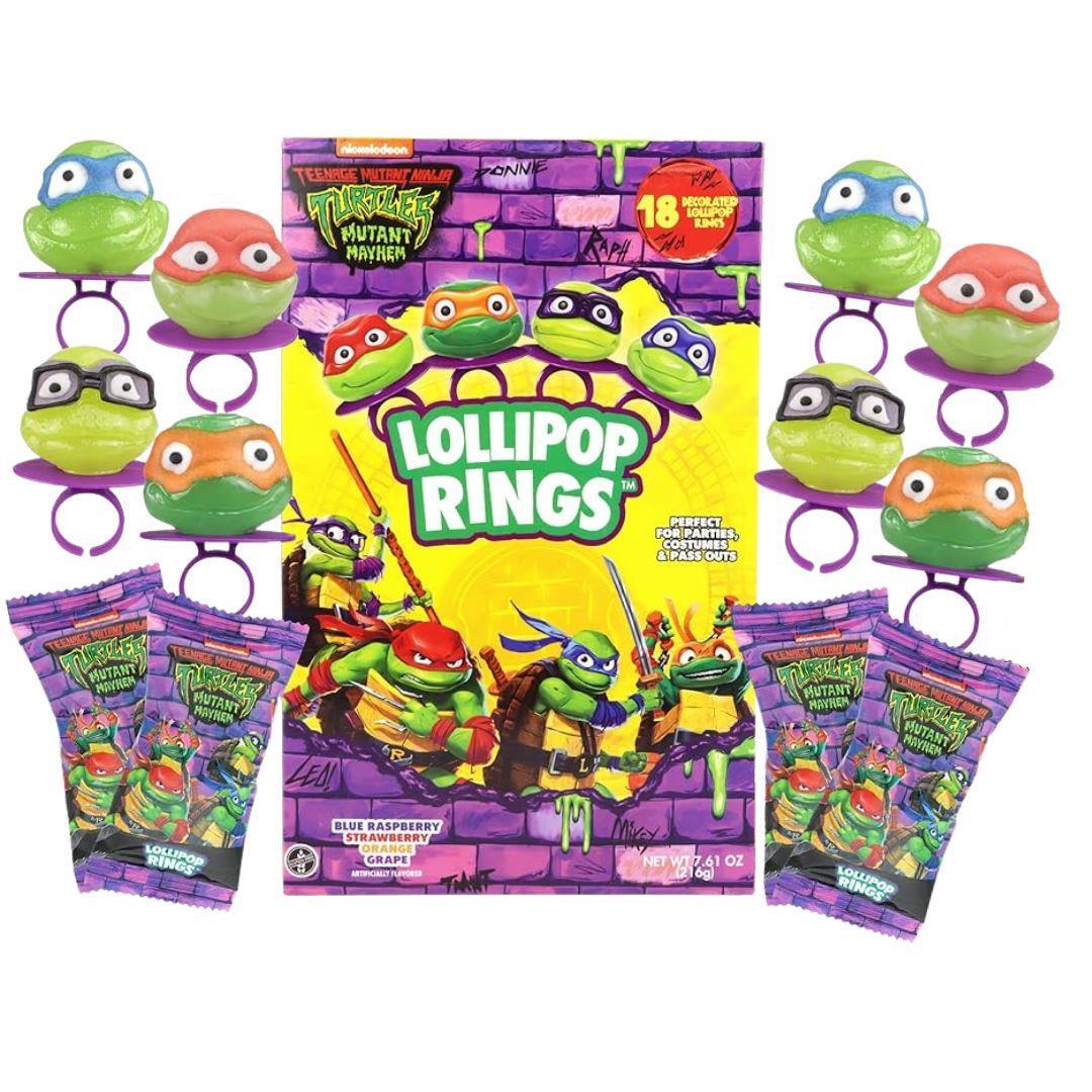 Teenage Mutant Ninja Turtles Candy Lollipop Rings Birthday Party Favors 18 Ct