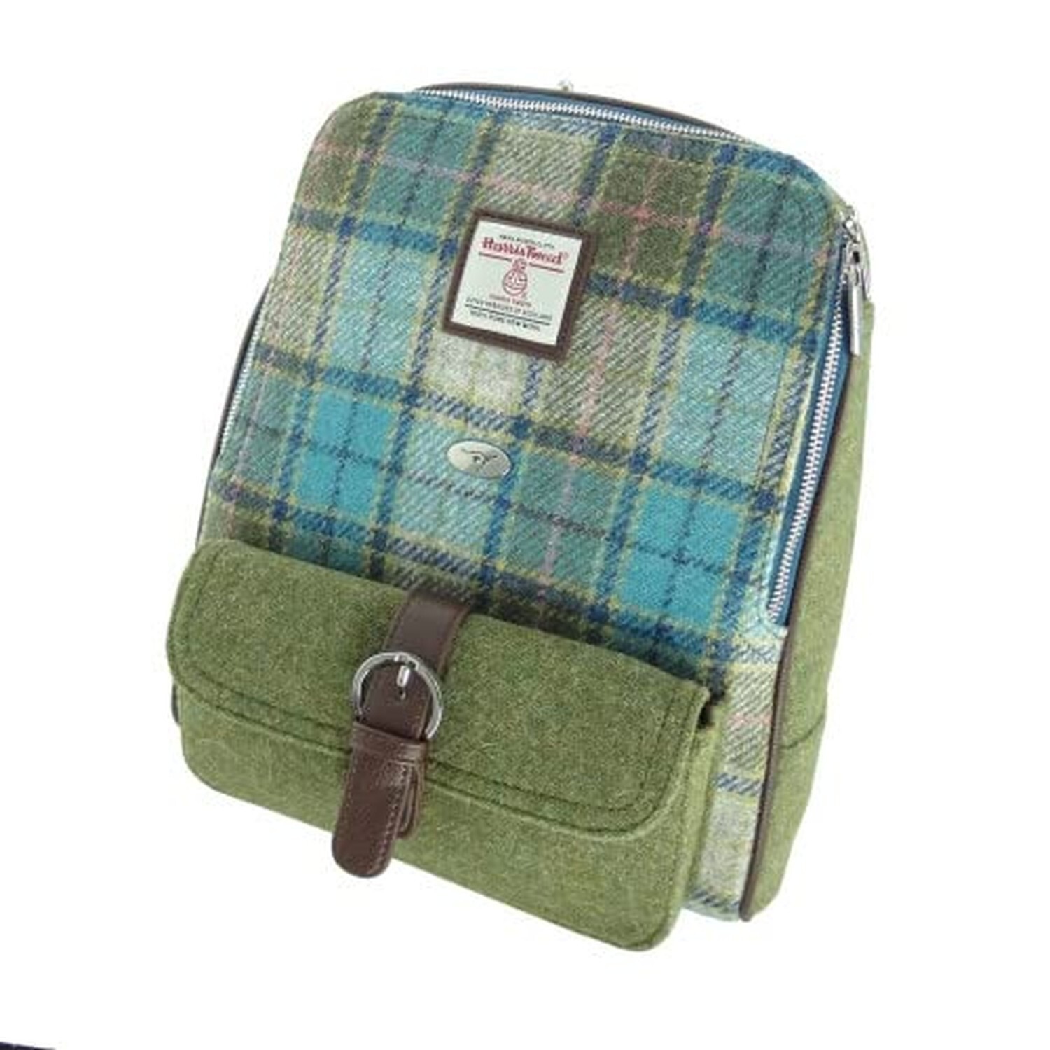 Harris Tweed 'Naver' Backpack LB1013, Col 122 Turquoise, Large