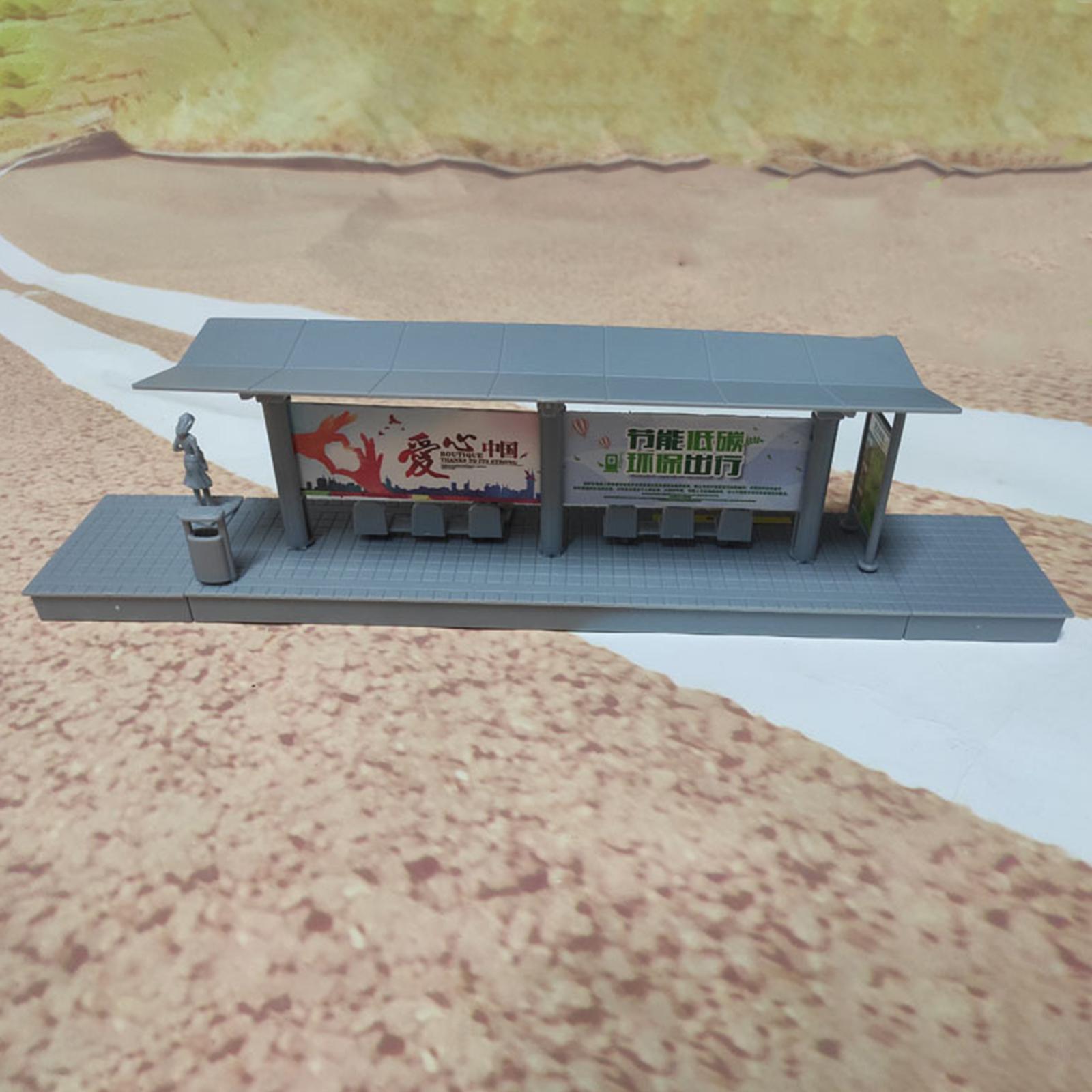 1:64 Bus Station Model Models Scenery for Diorama Micro Landscape