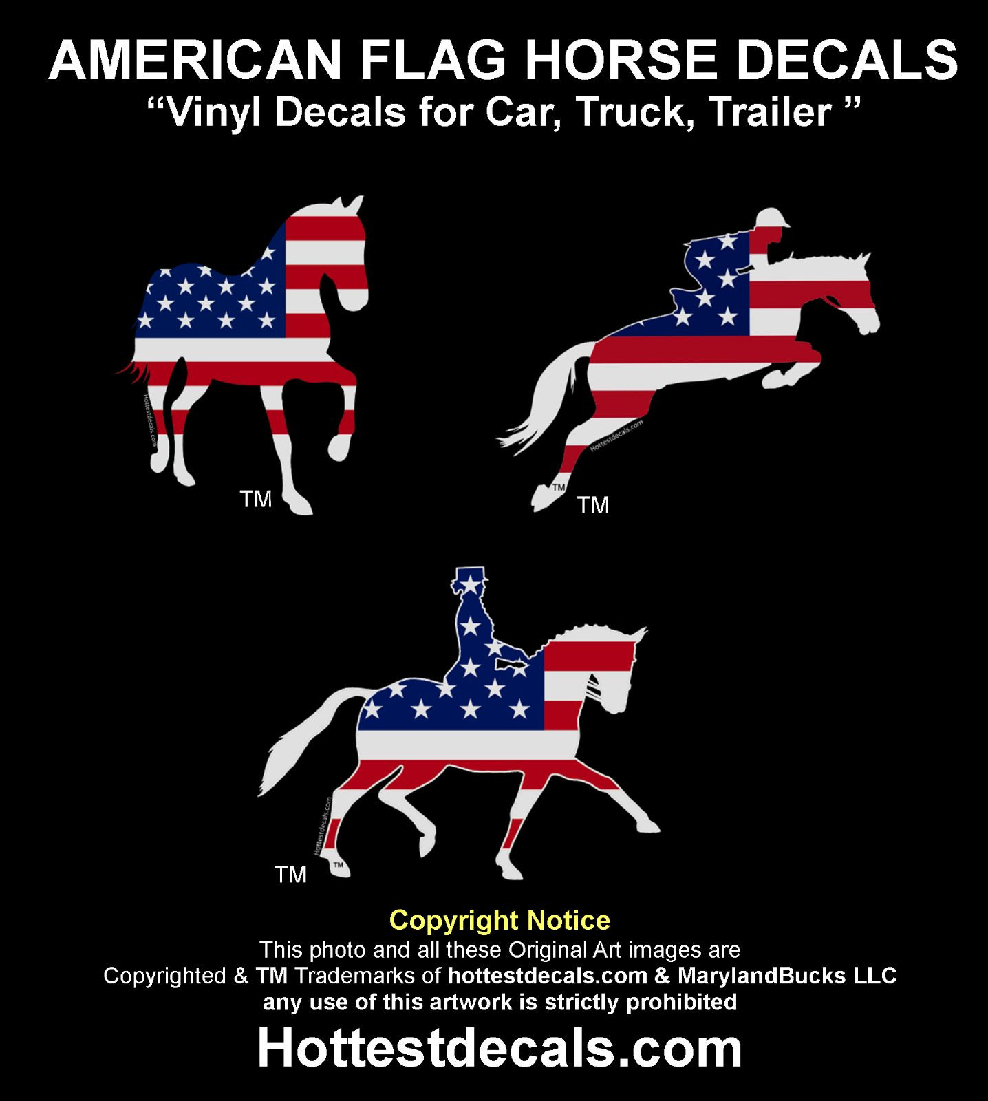 AMERICAN HORSE DECAL Vinyl Sticker CAR TRUCK TRAILER Equine Equestrian Supplies
