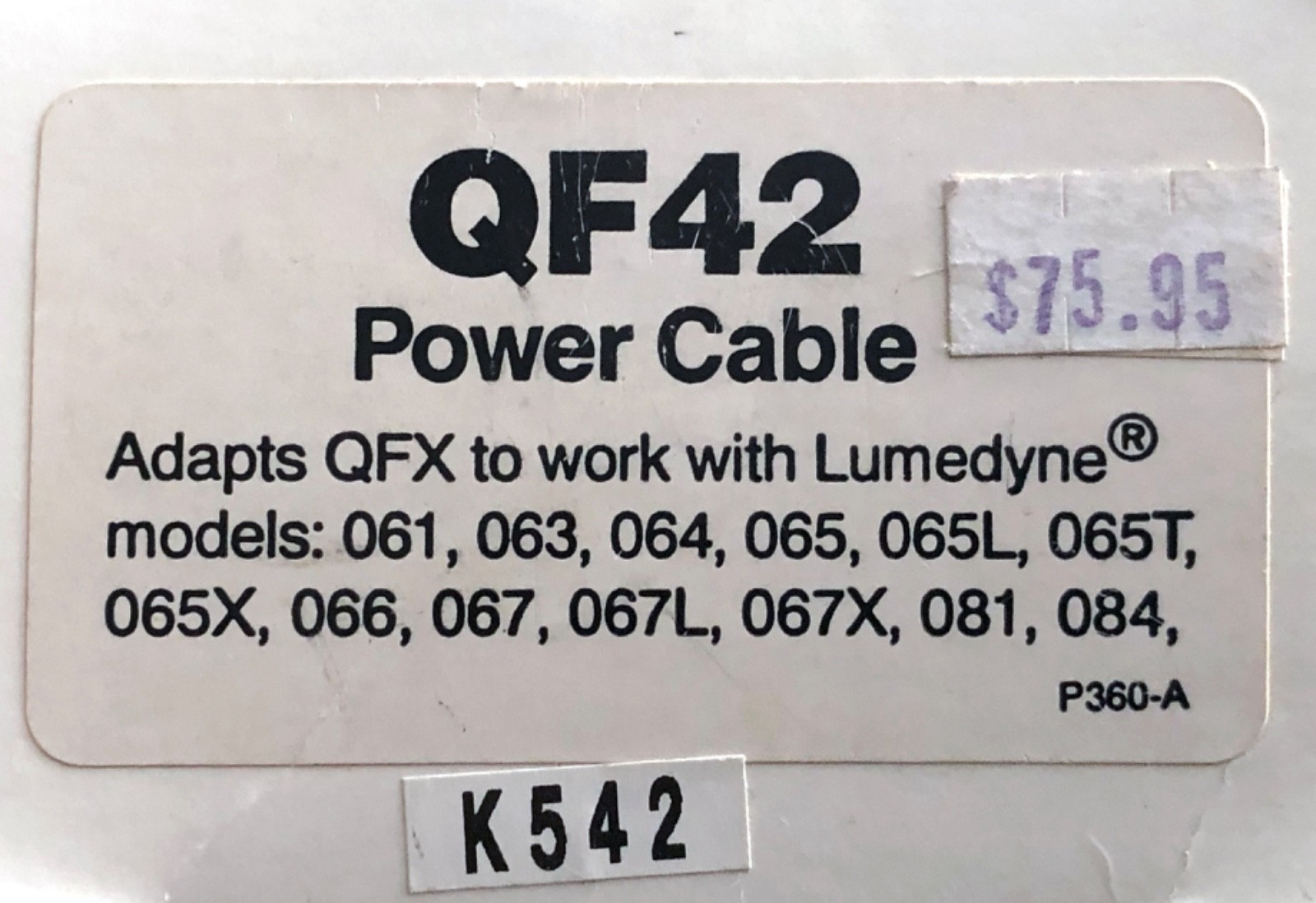 Quantum Instruments Quantum Battery 1 W Charger and Cables UNTESTED