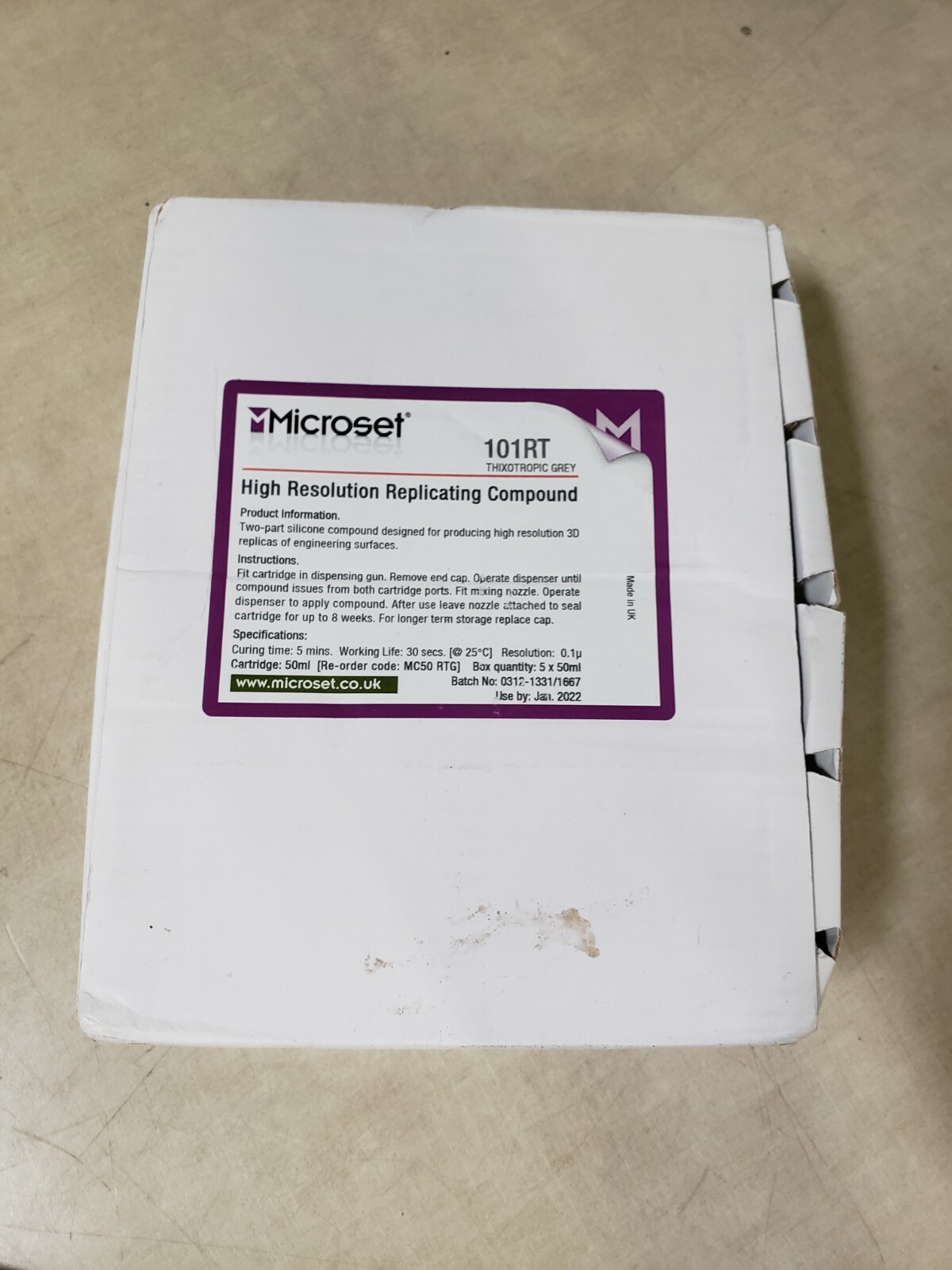 Microset High Res Replicating Compound 101RT Thixotropic Grey Sealed