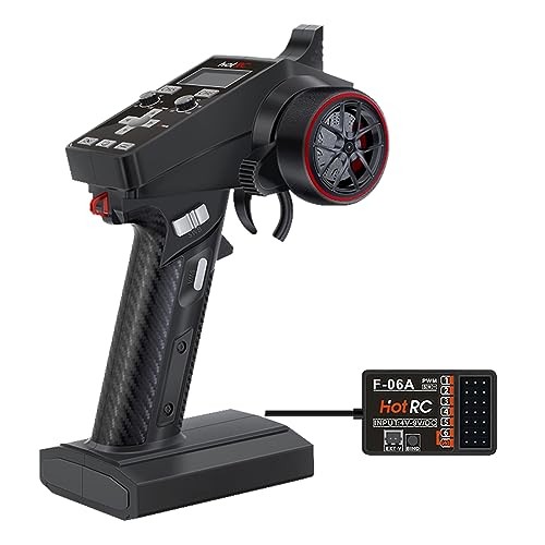 HOTRC RC Transmitter and Receiver 6 Channel 2.4ghz Hand Controlled RC Car CT-6A