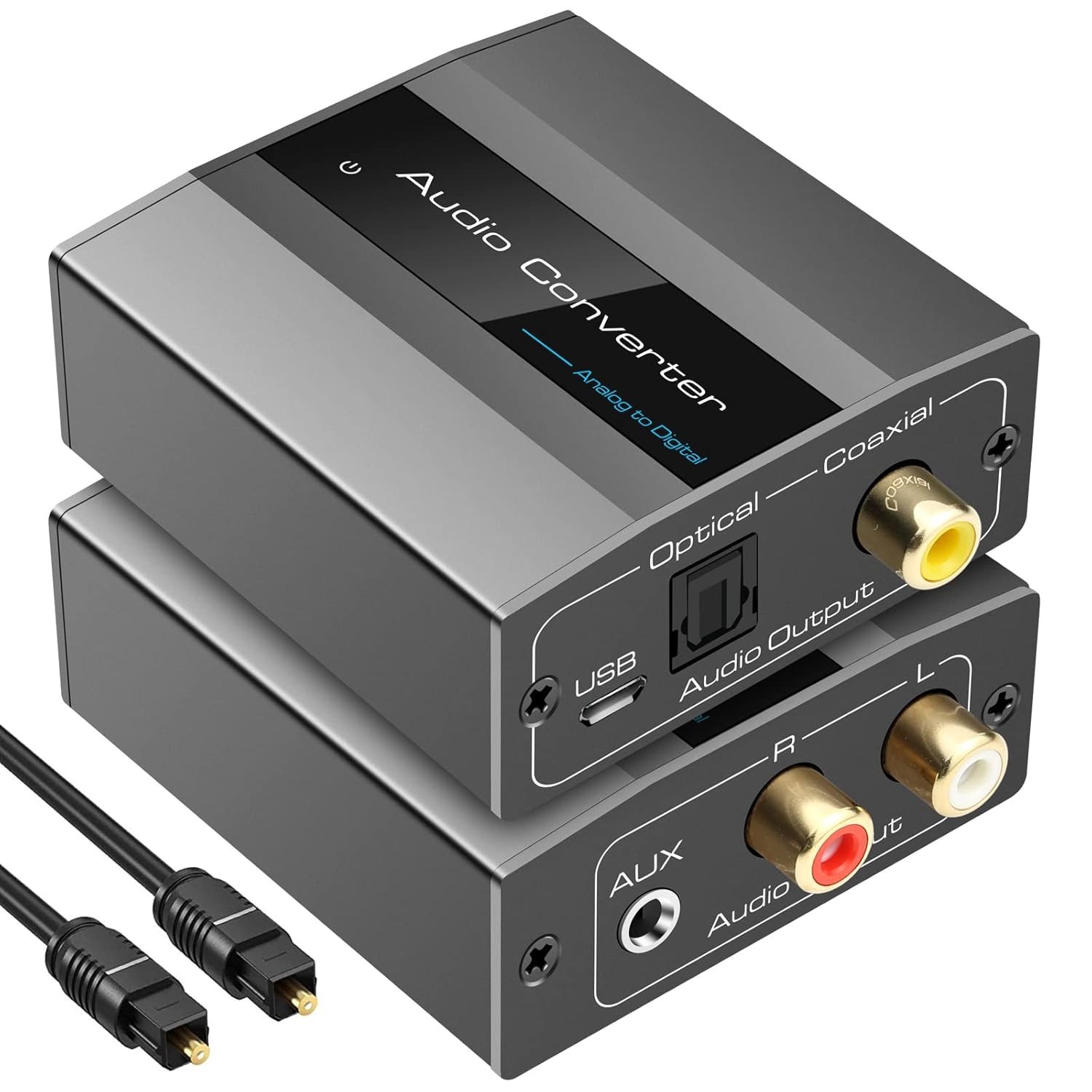 VPFET Analog to Digital Audio Converter RCA Optical with Cable 3.5mm AUX...