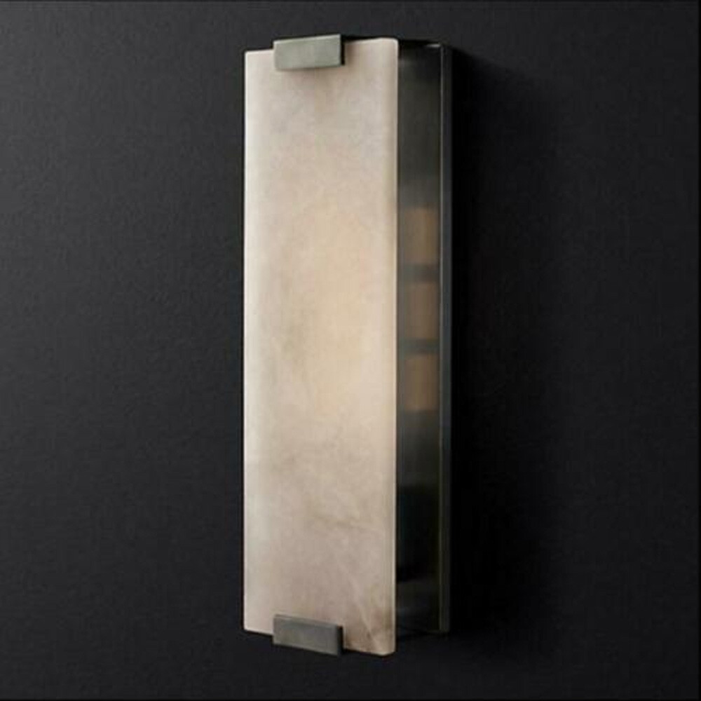 Marble Wall Light Hand Carved Alabaster Rectangular Sconce Indoor Wall LED Lamp