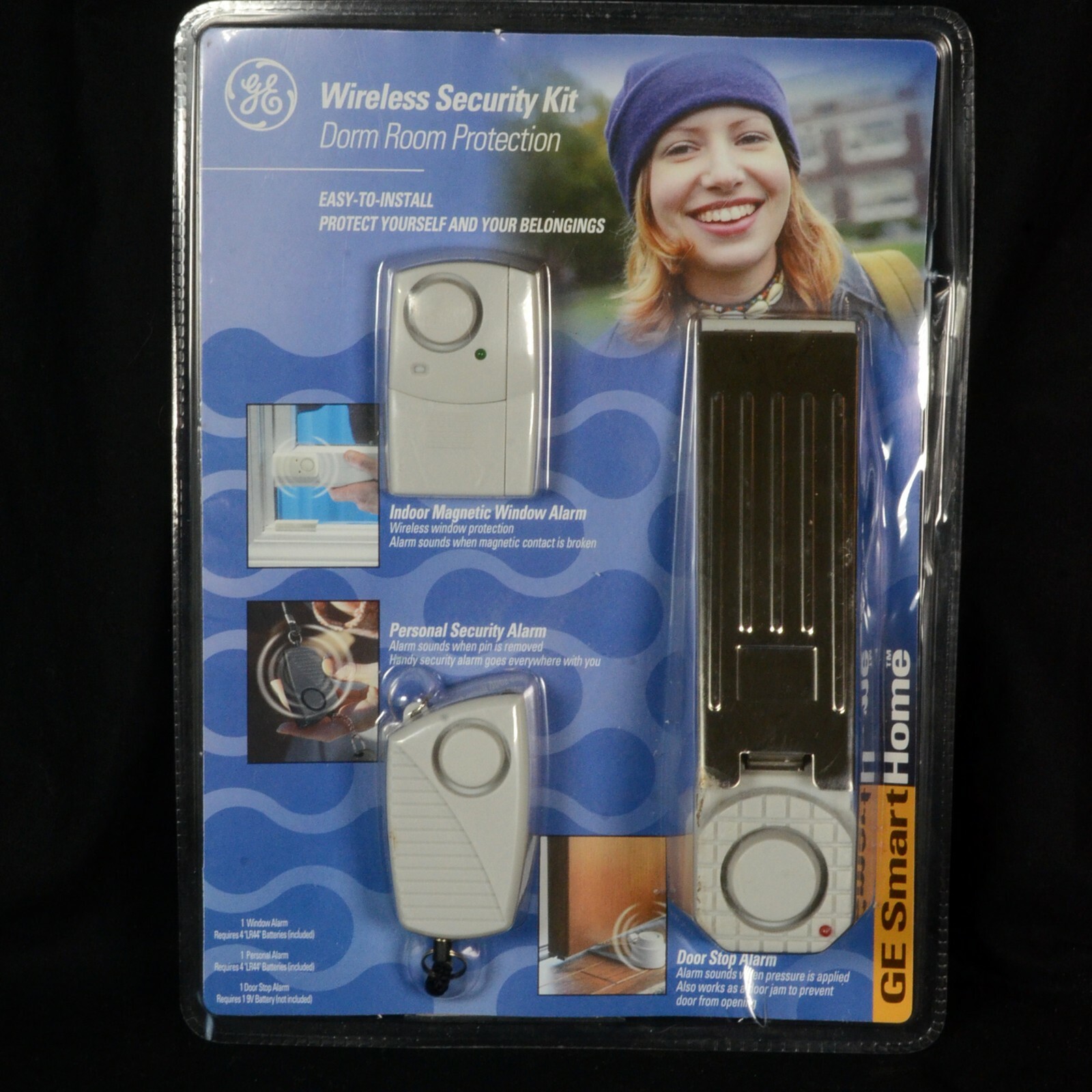 GE WIRELESS SECURITY KIT DORM ROOM Protection Personal Alarm Door Window NEW