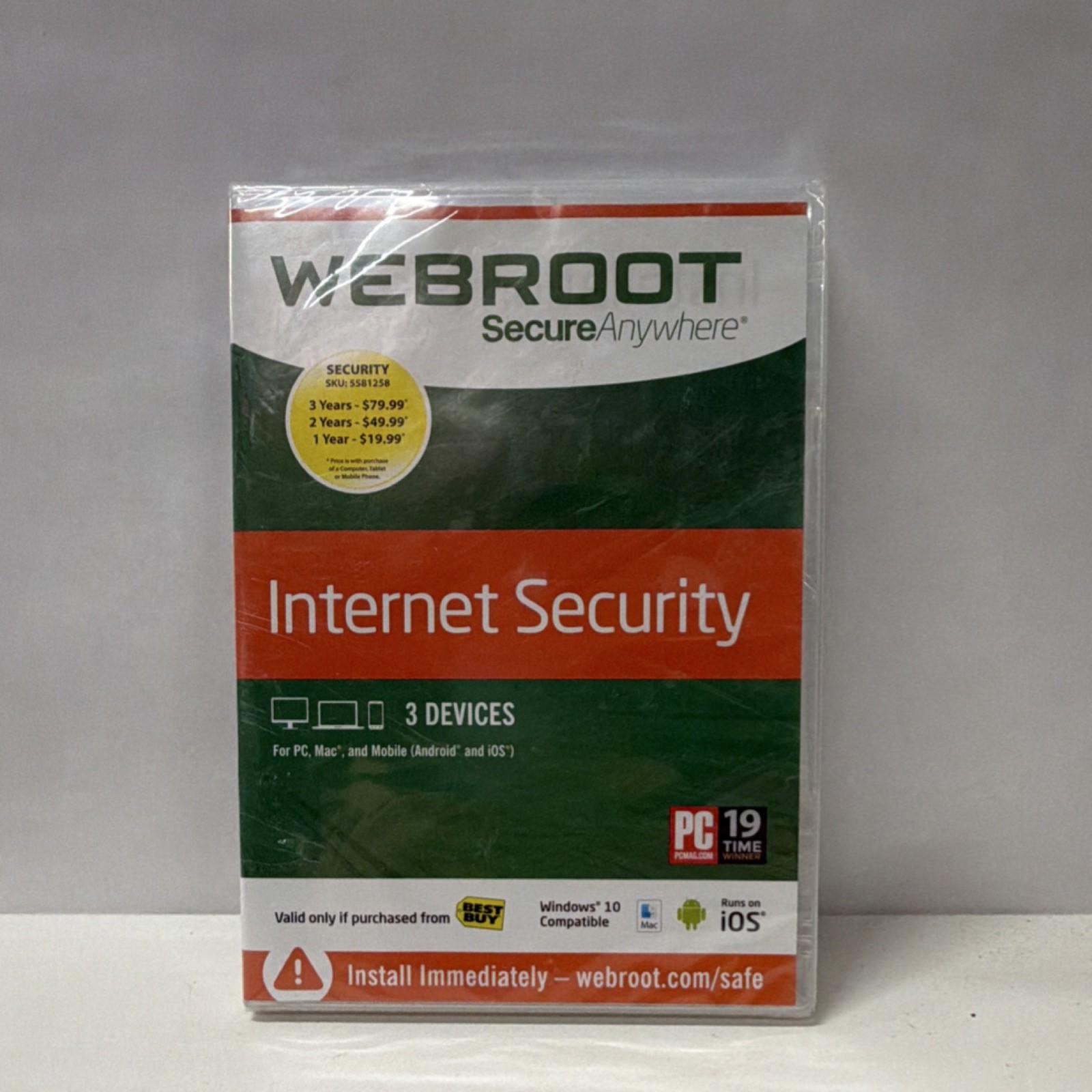 Webroot SecureAnywhere Internet Security 3 Devices Windows 10 Mac Android iOS