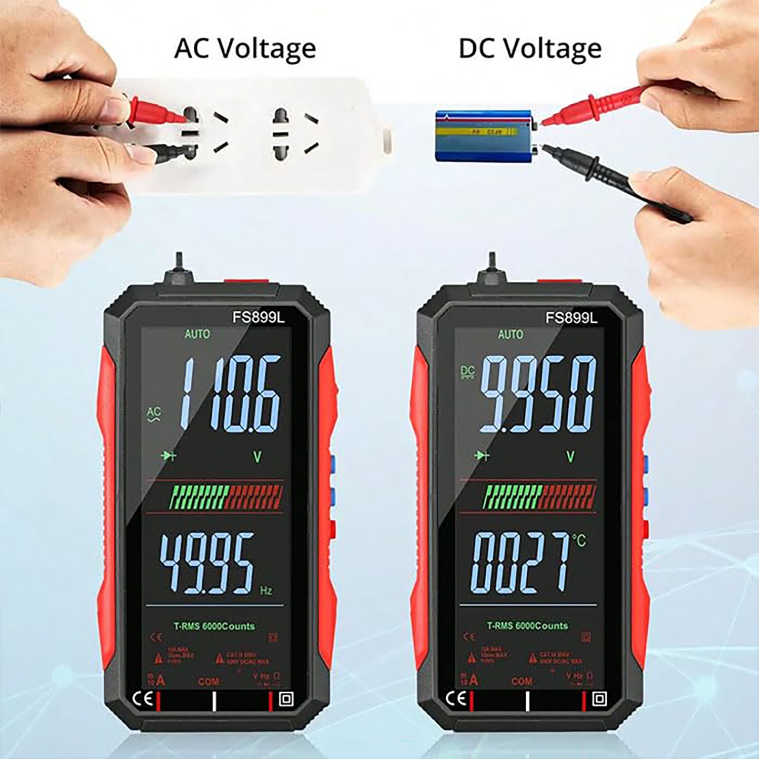 Upgraded USB Rechargeable Digital Multimeter Large Color Screen Backlight Smart