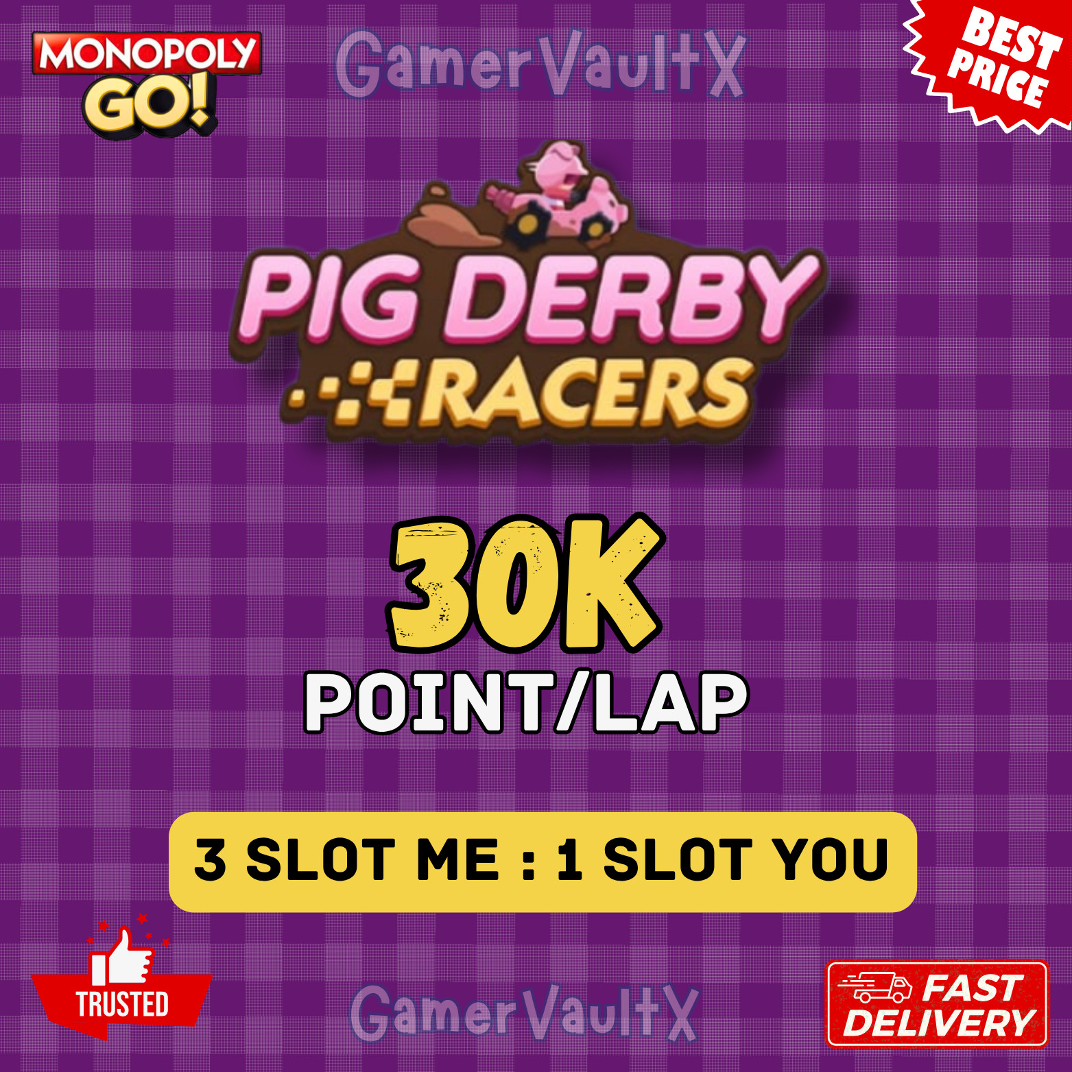 30k Points On Each Race :- Mono_Poly_Go PIG DERBY RACERS EVENT :- Guaranteed
