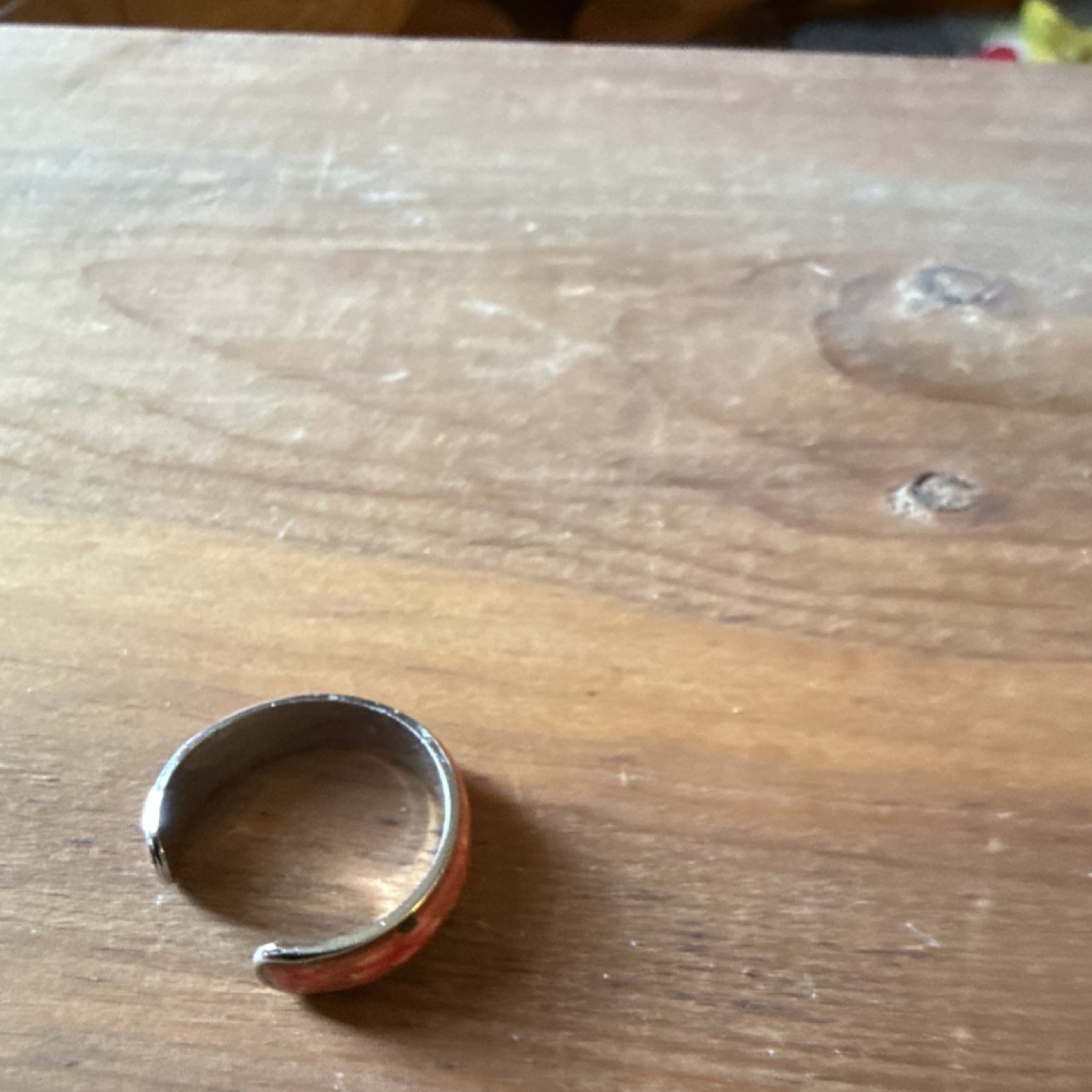 Adjustable Silver Red Band Toe Ring Metal Open Ended Style