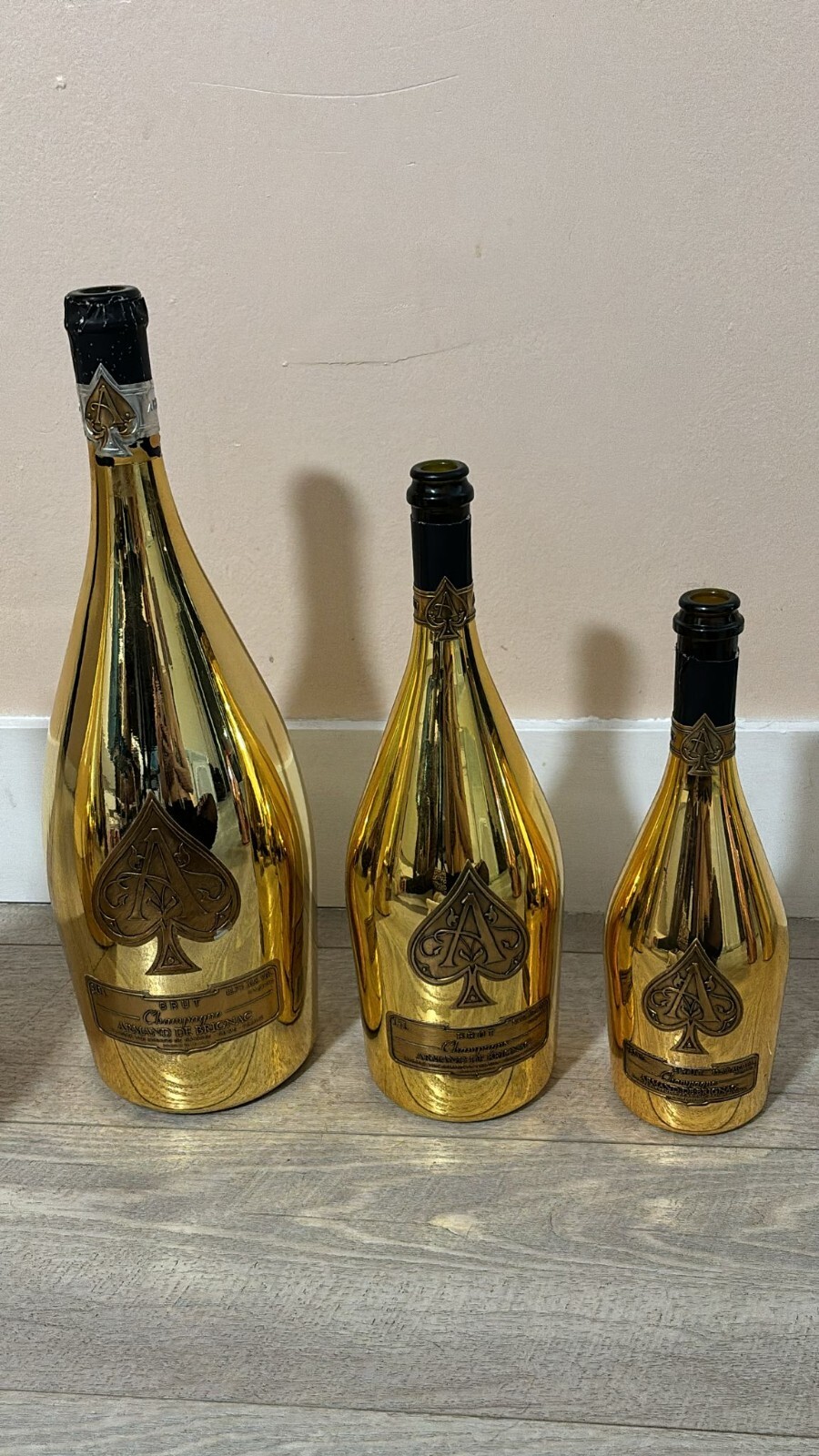 3 Empty Botle Jeroboam Magnum Ace Of Spade 3Lt Bottle Big Bottle,  Gold Bottle
