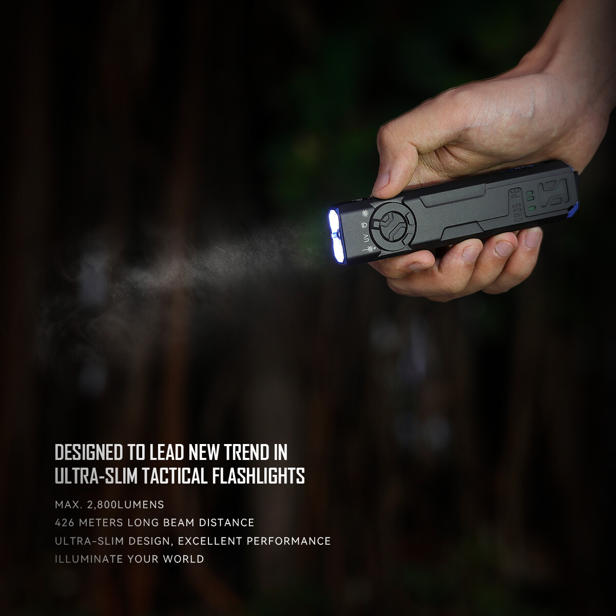 IMALENT GR35 Ultra 2800 Lumen EDC Flashlight with UV Light & Green Laser