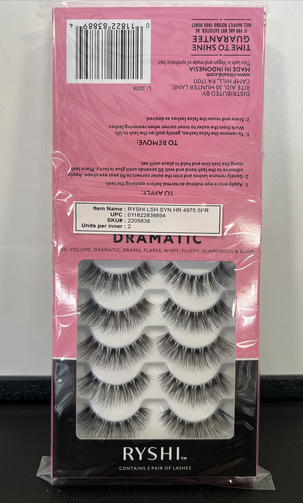 2 Pack - RYSHI Dramatic Lashes 3D Volume, 5 Pair Of Lashes