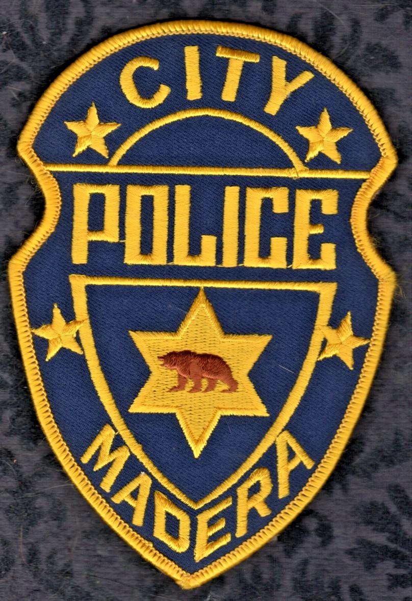 Madera City California Police Shoulder Patch - Left Facing Bear