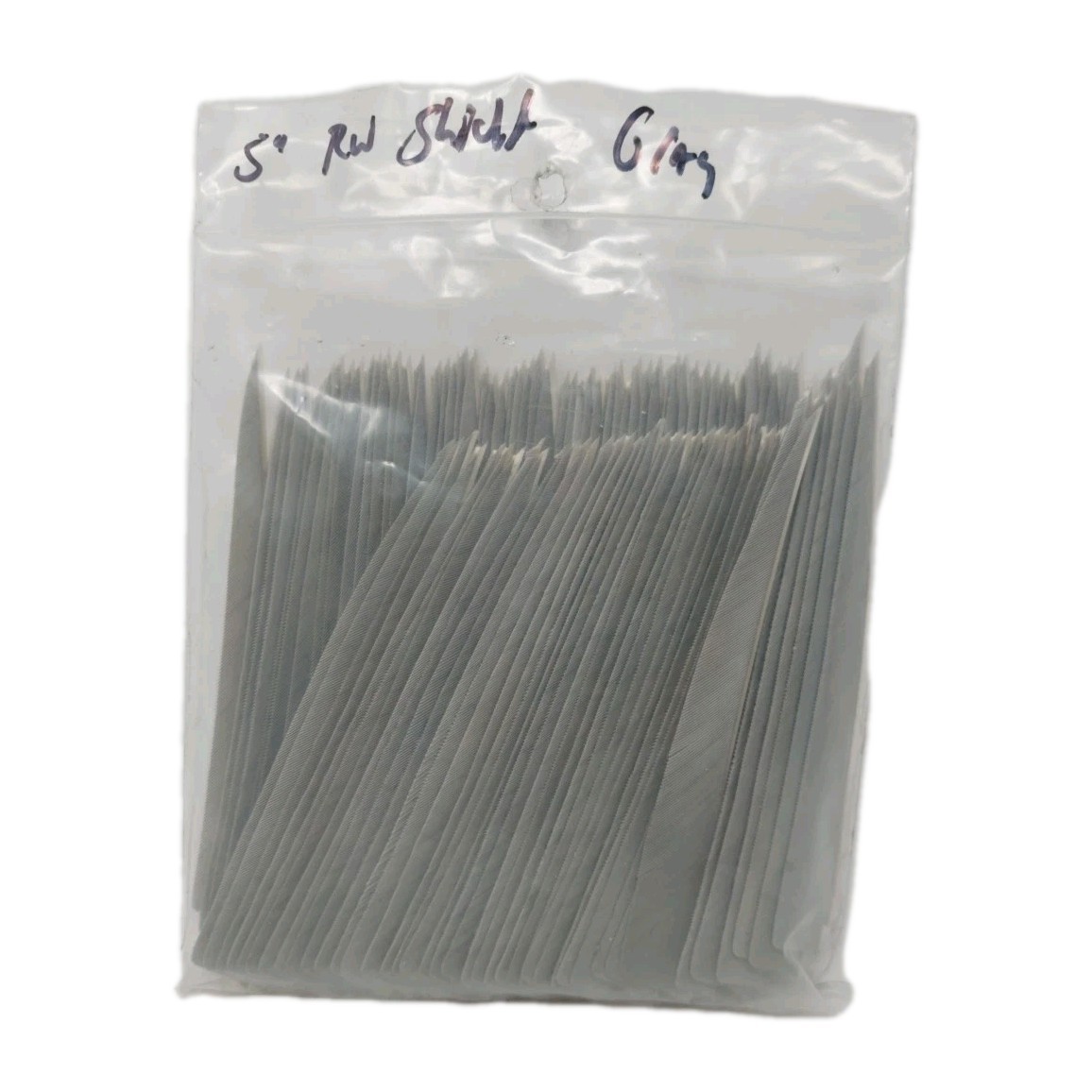 100pk Archery Arrow Feathers 5" Right Wing: Shield Gray